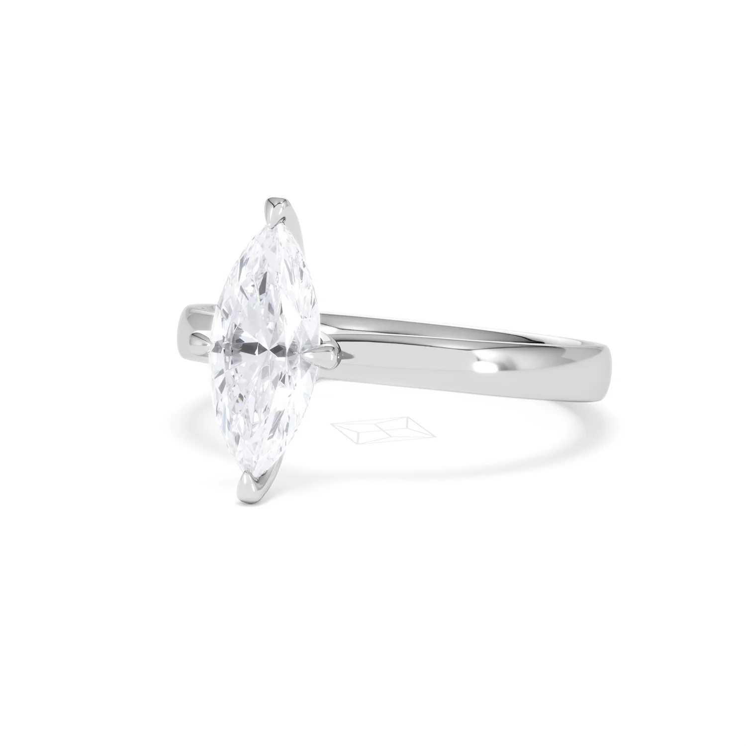 Origin Twist 1.00ct Marquise Cut Lab Diamond Solitaire Engagement Ring in Platinum - Image 81