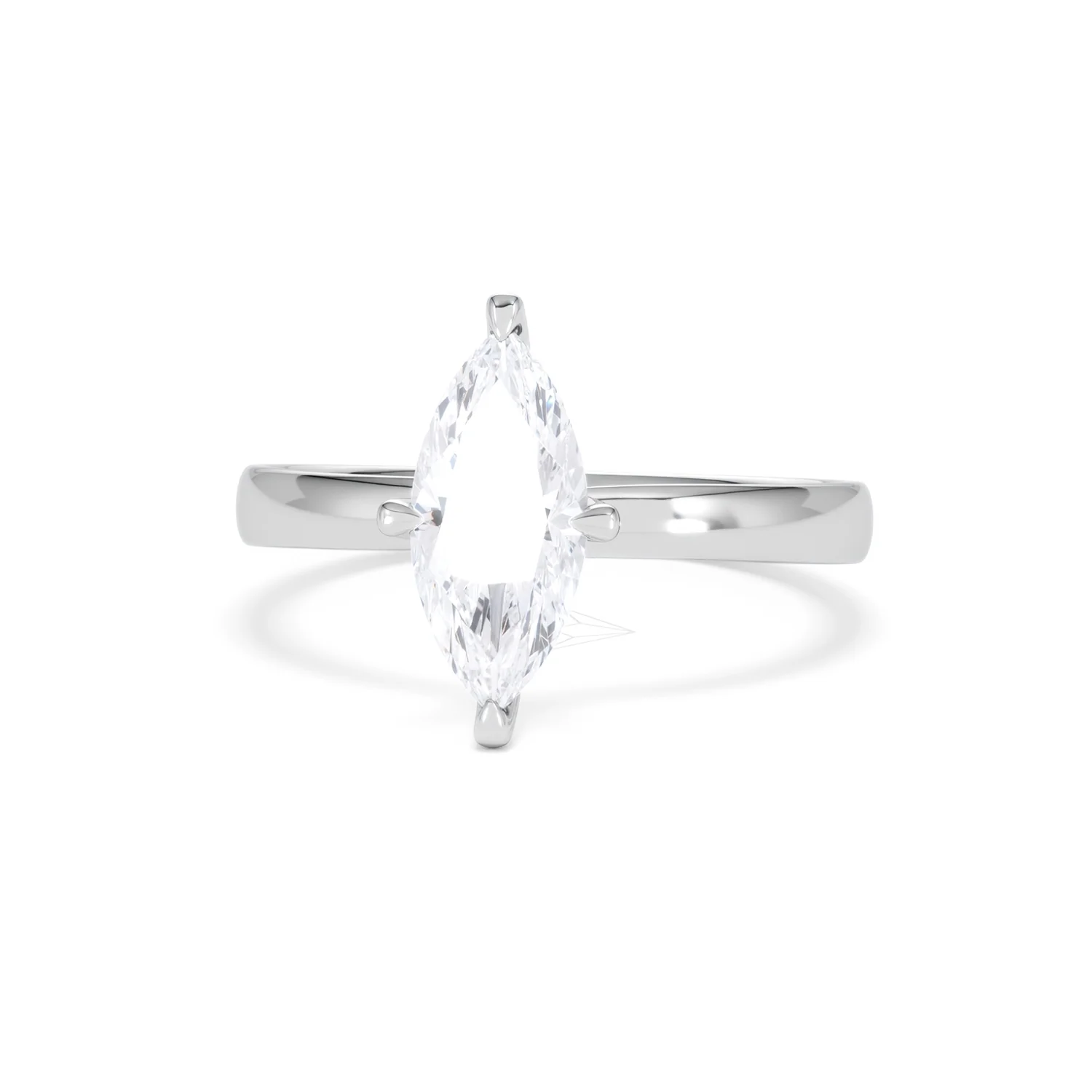 Origin Twist 1.00ct Marquise Cut Lab Diamond Solitaire Engagement Ring in Platinum - Image 85