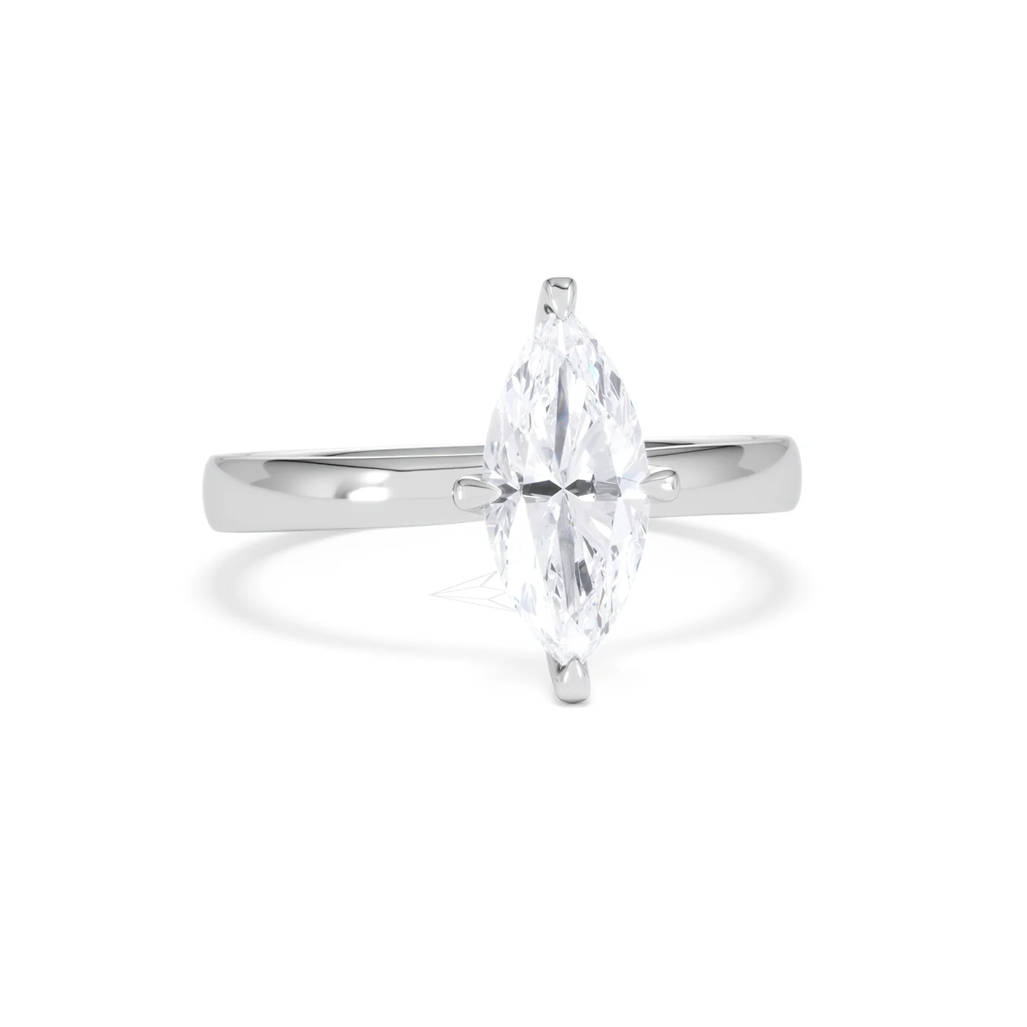 Origin Twist 1.00ct Marquise Cut Lab Diamond Solitaire Engagement Ring in Platinum - Image 9