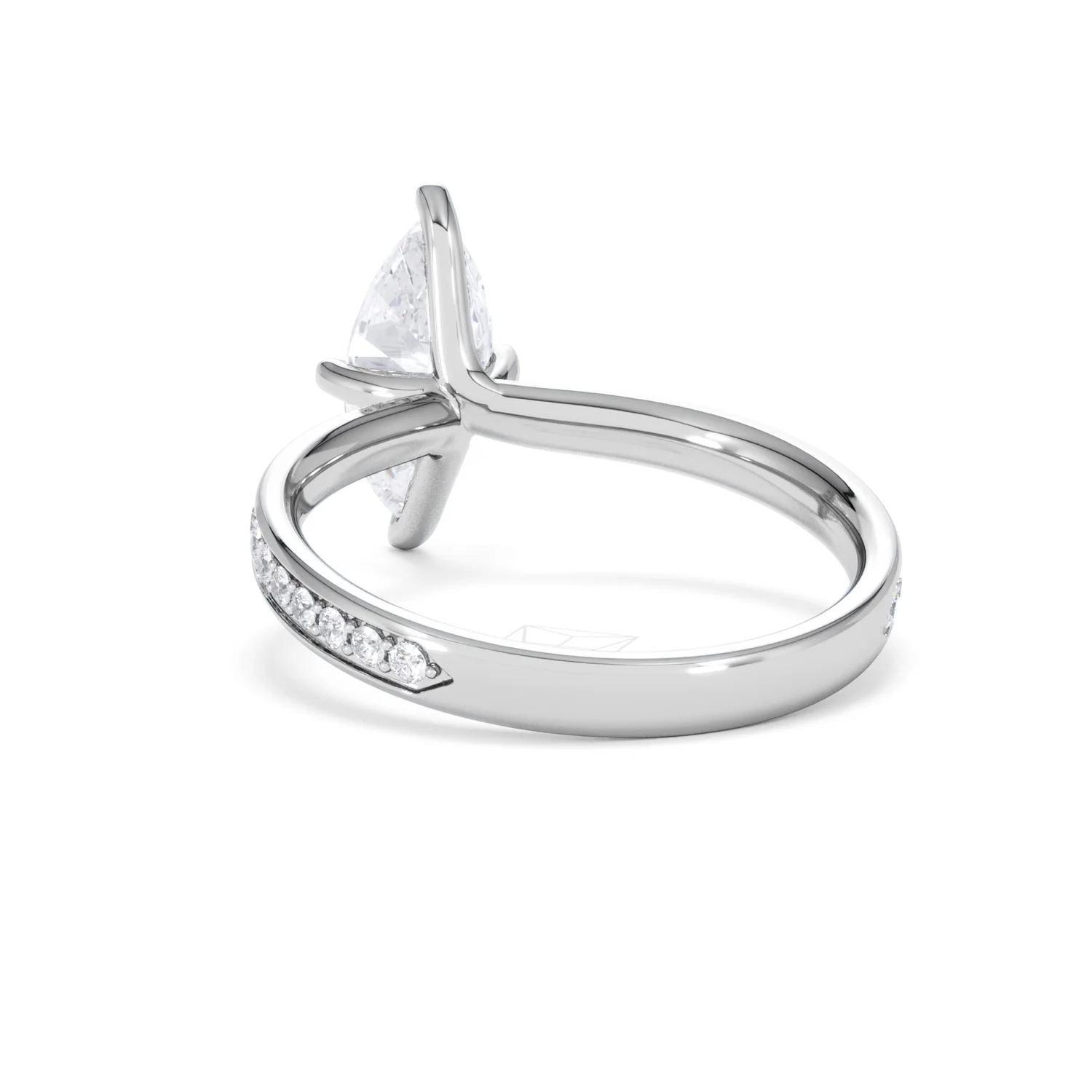 Origin Twist 1.00ct Marquise Cut Lab Diamond Solitaire Engagement Ring with Side Stones in 18K White Gold - Image 52