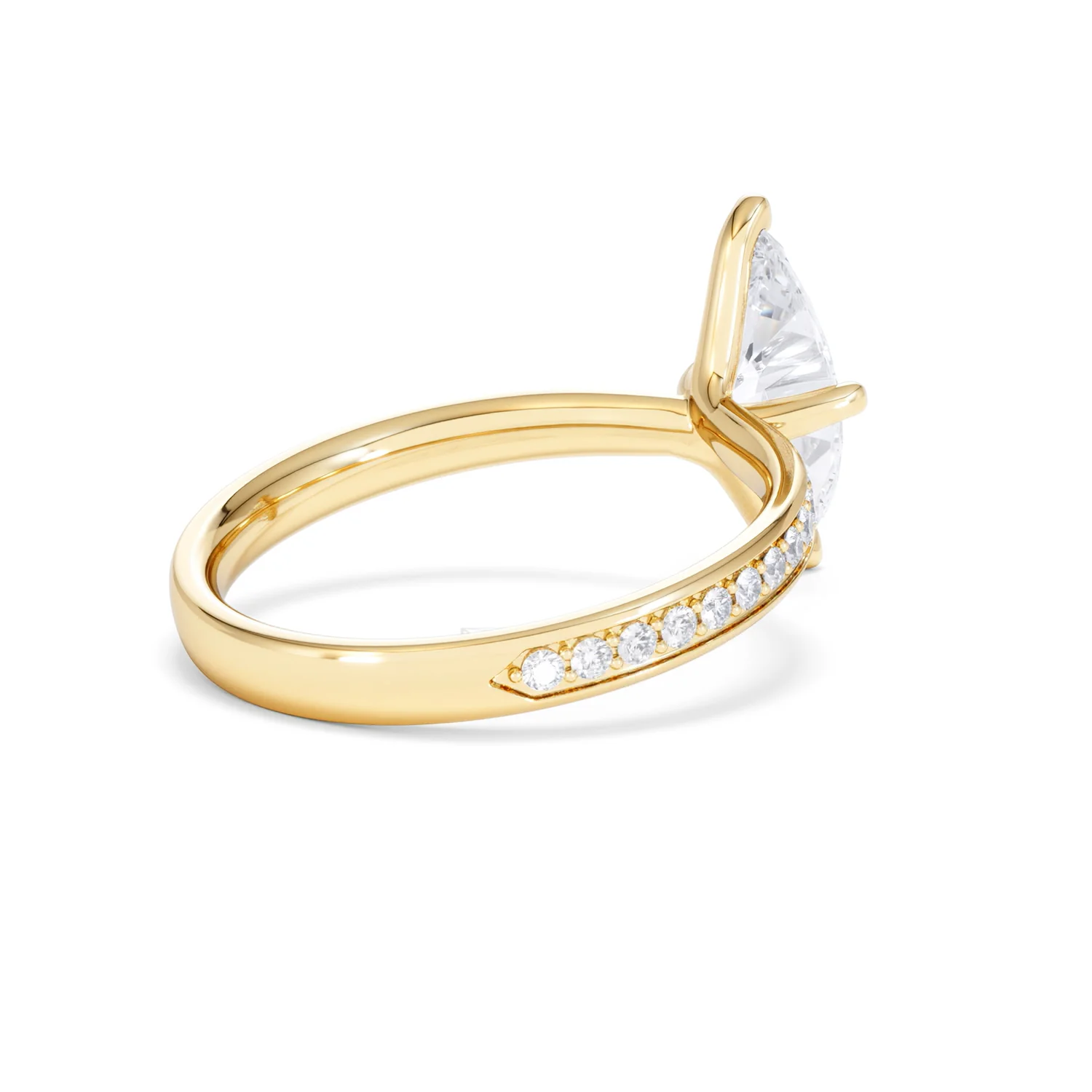 Origin Twist 1.00ct Marquise Cut Lab Diamond Solitaire Engagement Ring with Side Stones in 18K Yellow Gold - Image 37