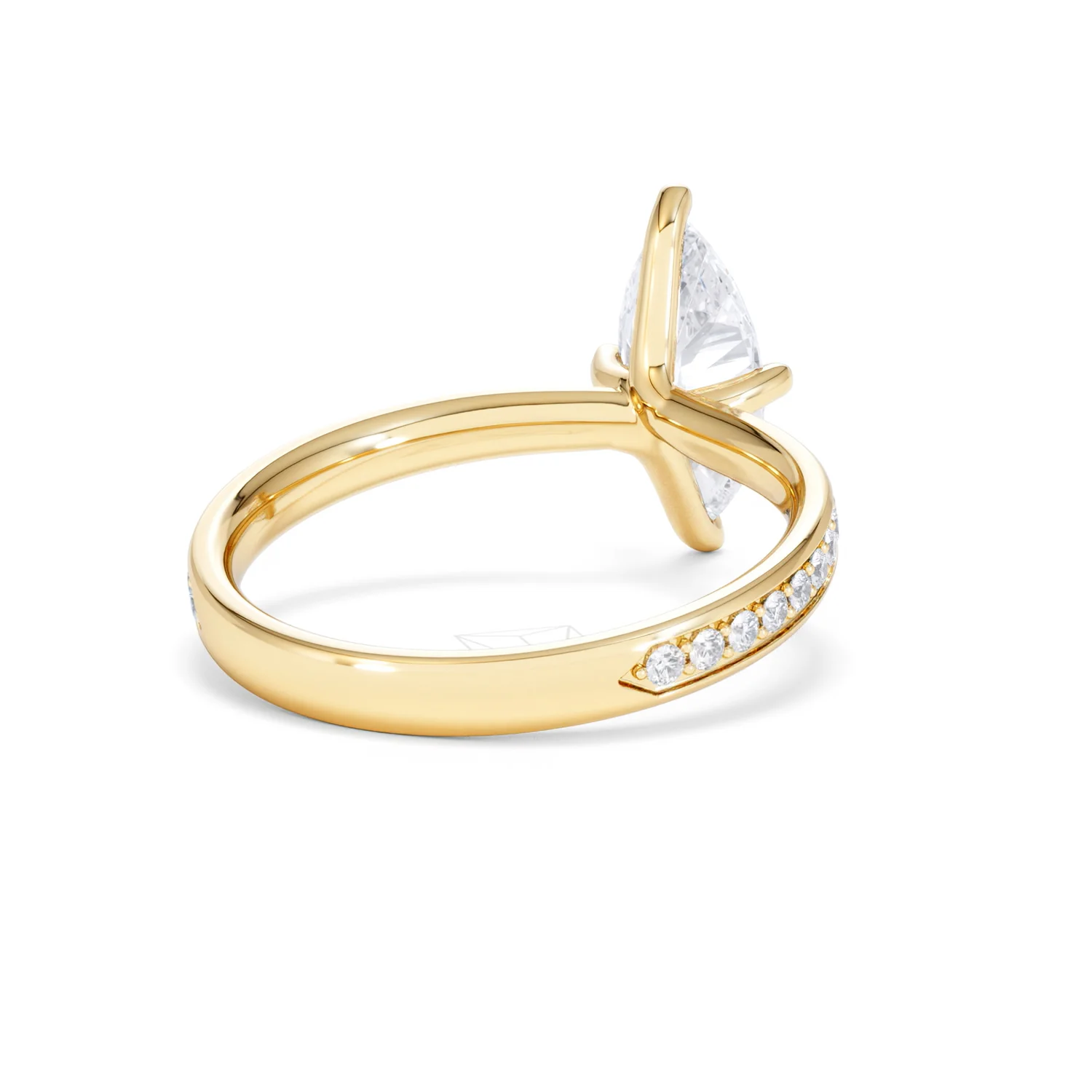 Origin Twist 1.00ct Marquise Cut Lab Diamond Solitaire Engagement Ring with Side Stones in 18K Yellow Gold - Image 41
