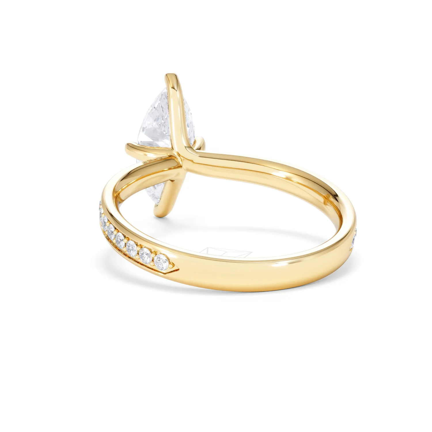 Origin Twist 1.00ct Marquise Cut Lab Diamond Solitaire Engagement Ring with Side Stones in 18K Yellow Gold - Image 52