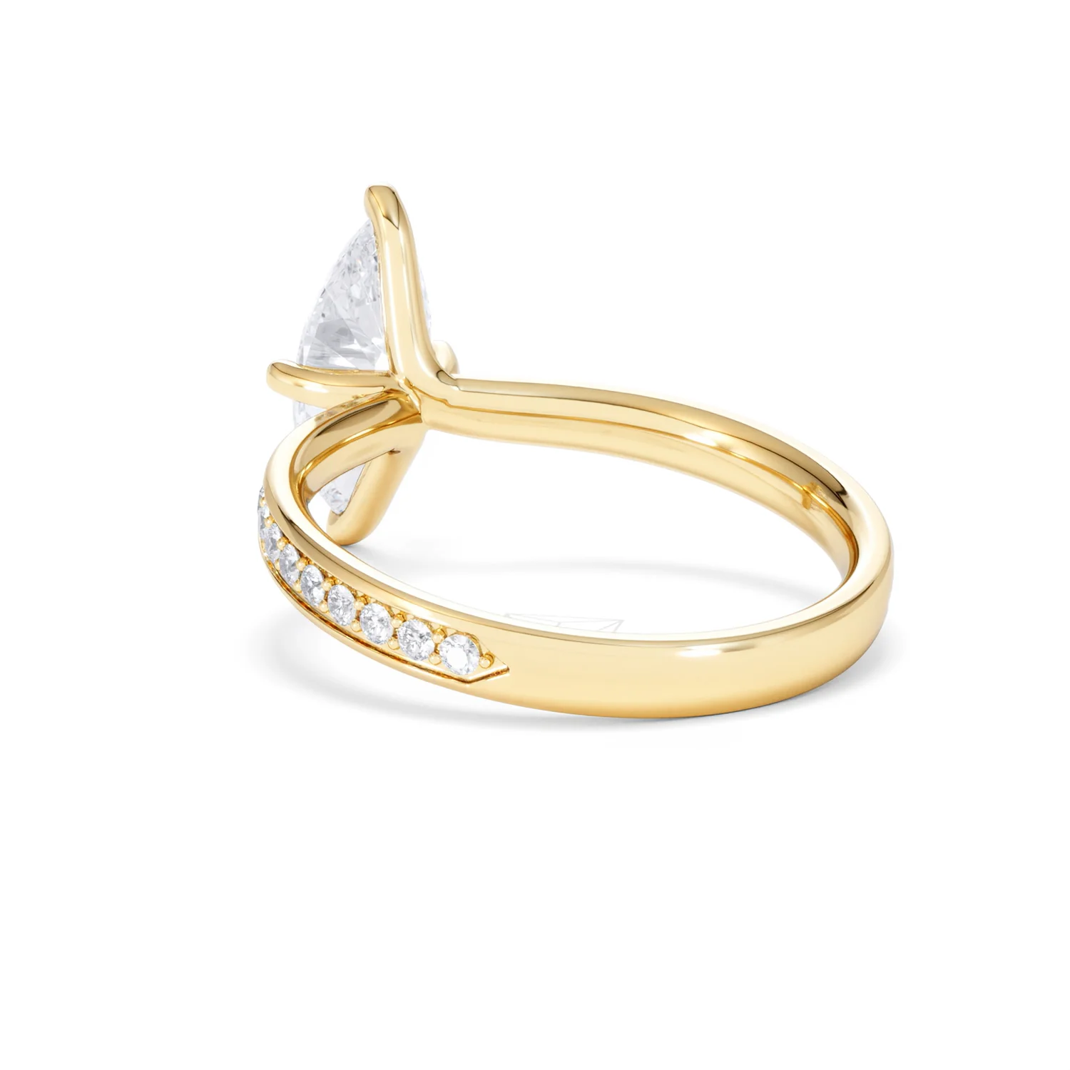 Origin Twist 1.00ct Marquise Cut Lab Diamond Solitaire Engagement Ring with Side Stones in 18K Yellow Gold - Image 54