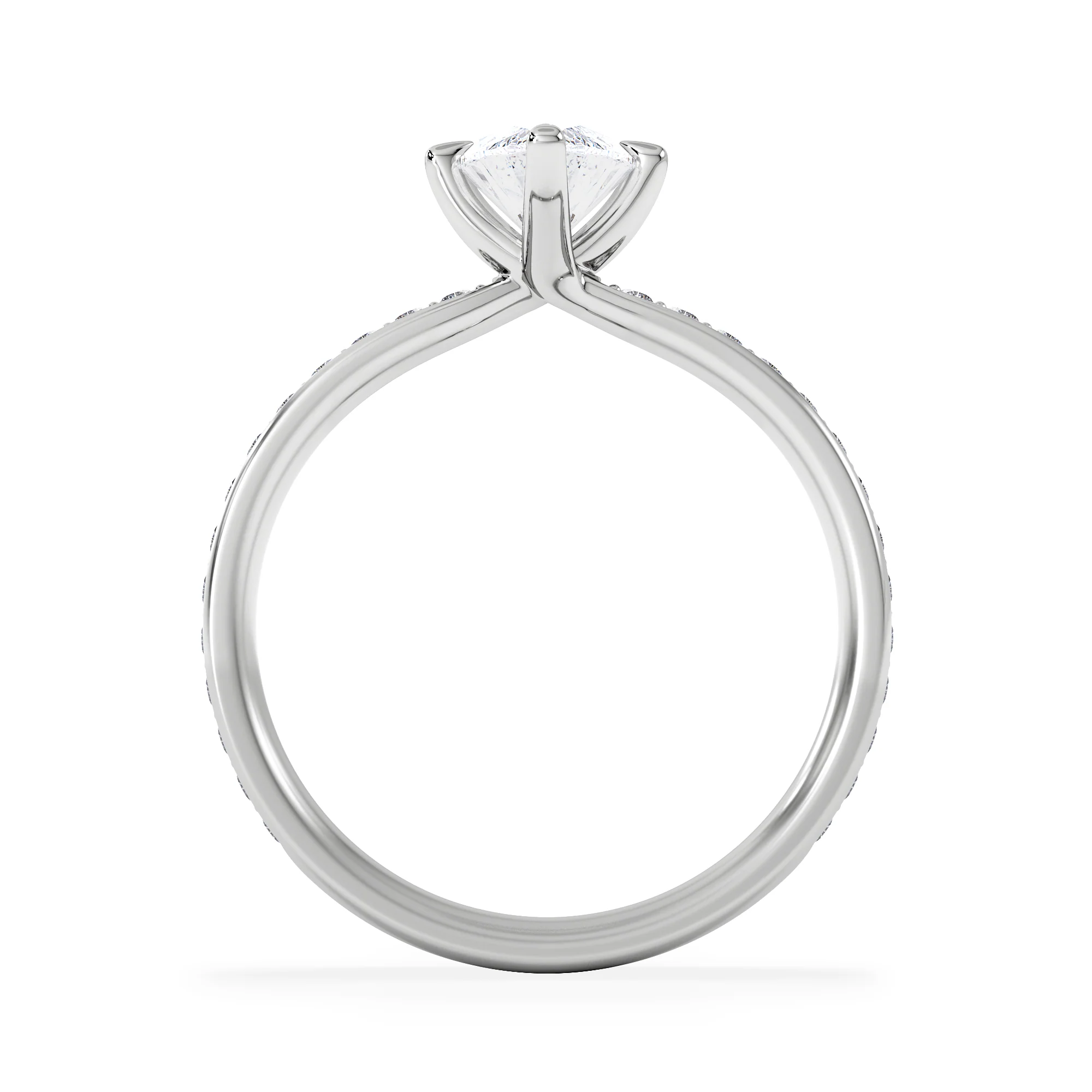 Origin Twist 1.00ct Marquise Cut Lab Diamond Solitaire Engagement Ring with Side Stones in Platinum - Image 3