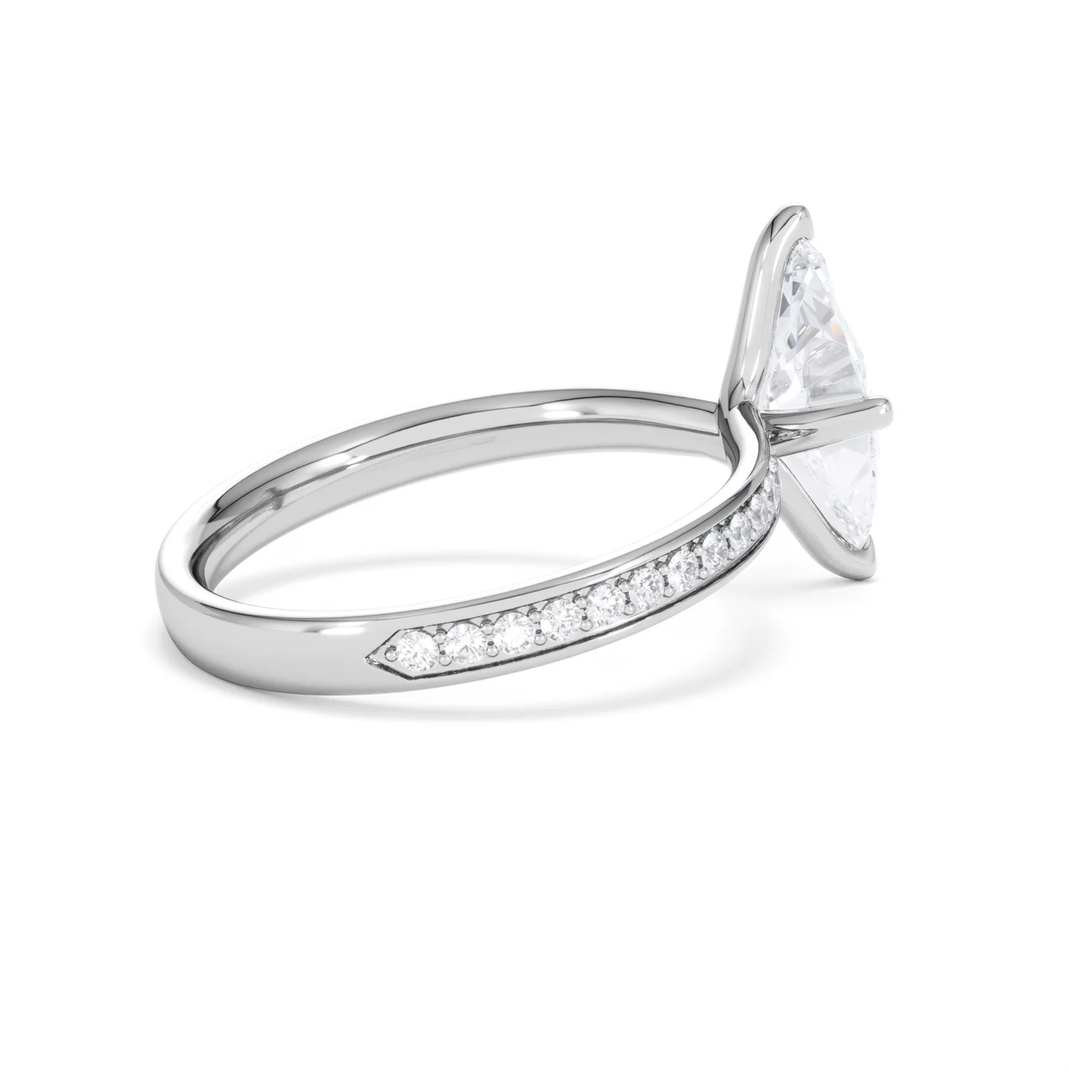 Origin Twist 1.00ct Marquise Cut Lab Diamond Solitaire Engagement Ring with Side Stones in Platinum - Image 33