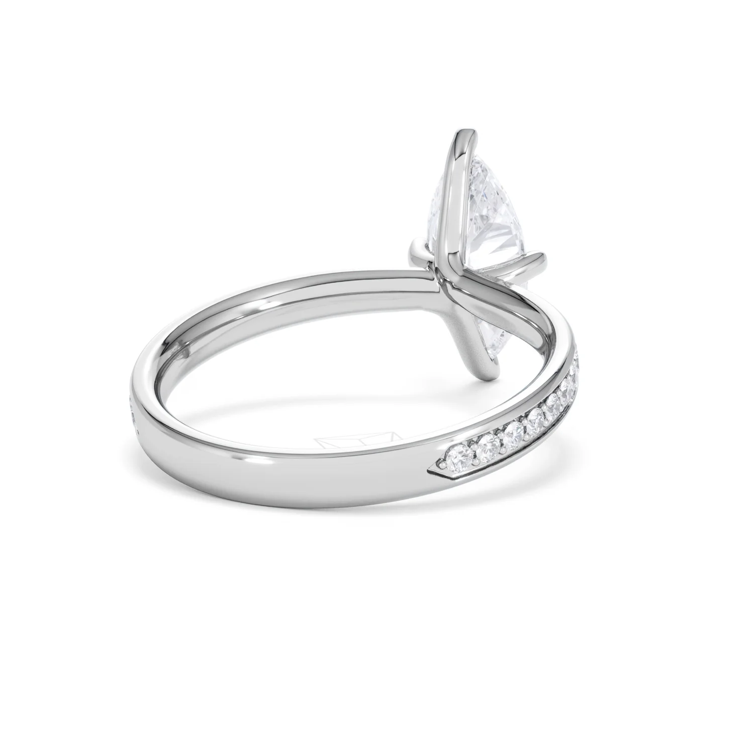 Origin Twist 1.00ct Marquise Cut Lab Diamond Solitaire Engagement Ring with Side Stones in Platinum - Image 41