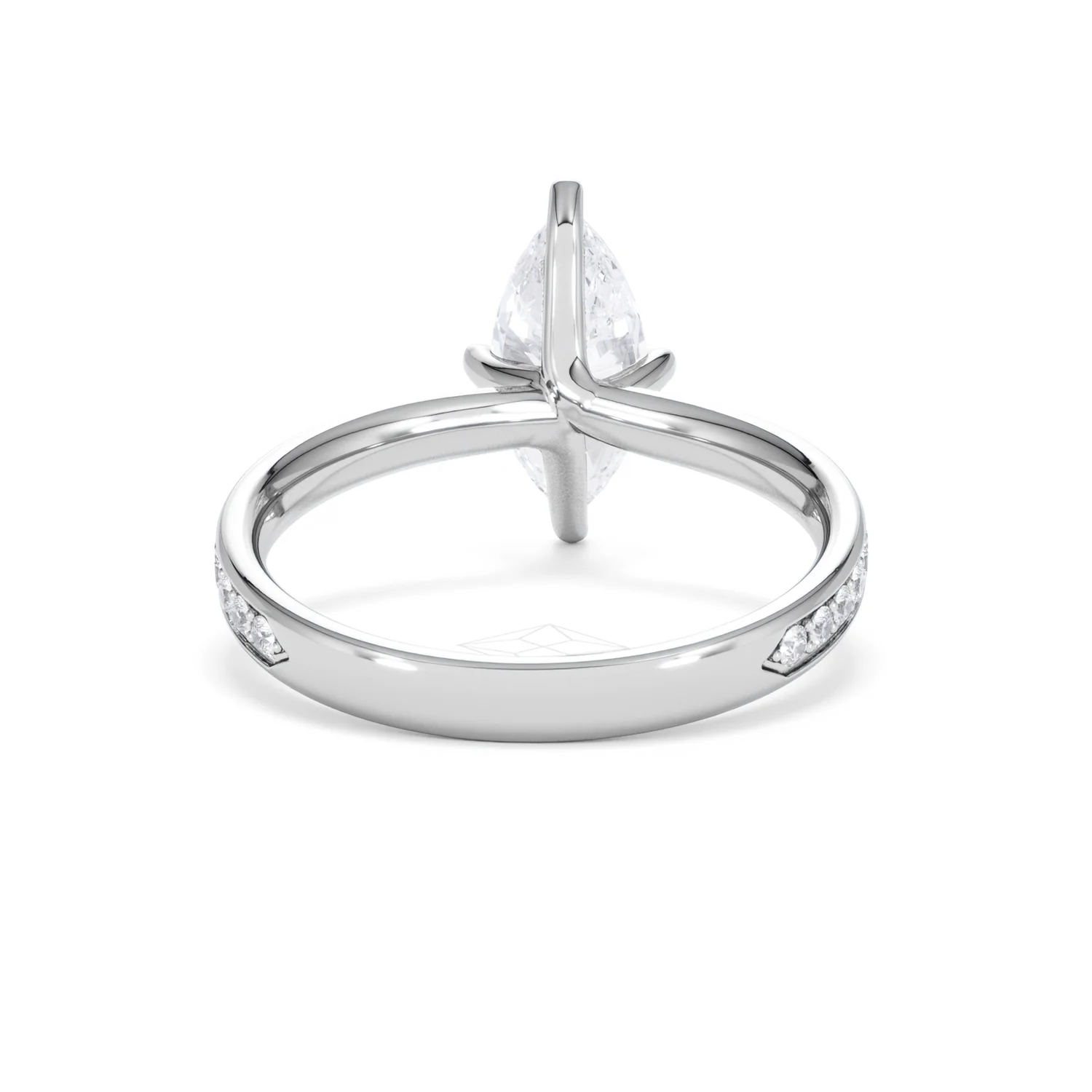 Origin Twist 1.00ct Marquise Cut Lab Diamond Solitaire Engagement Ring with Side Stones in Platinum - Image 46