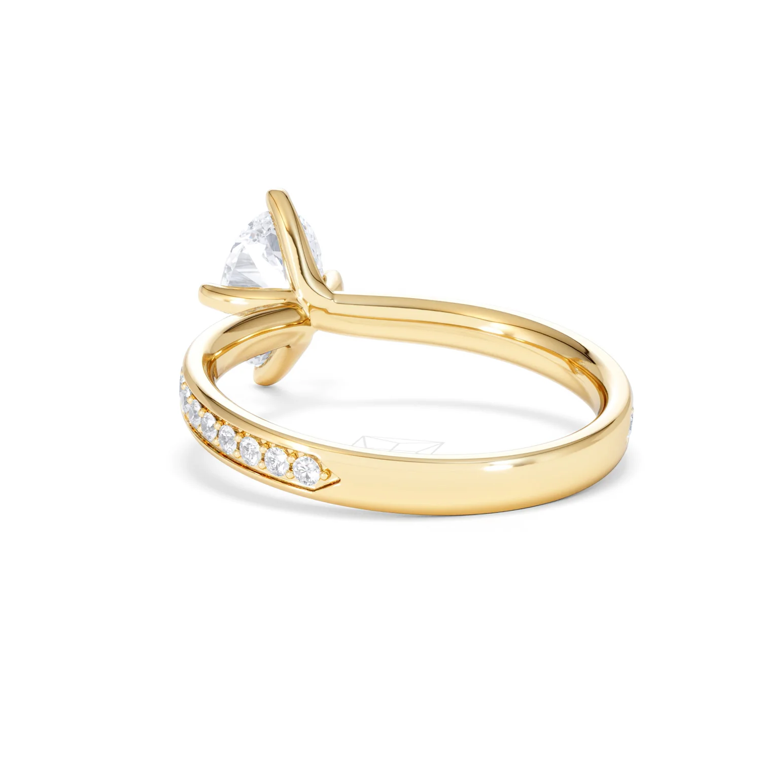 Origin Twist 1.00ct Oval Cut Lab Diamond Solitaire Engagement Ring with Side Stones in 18K Yellow Gold - Image 53
