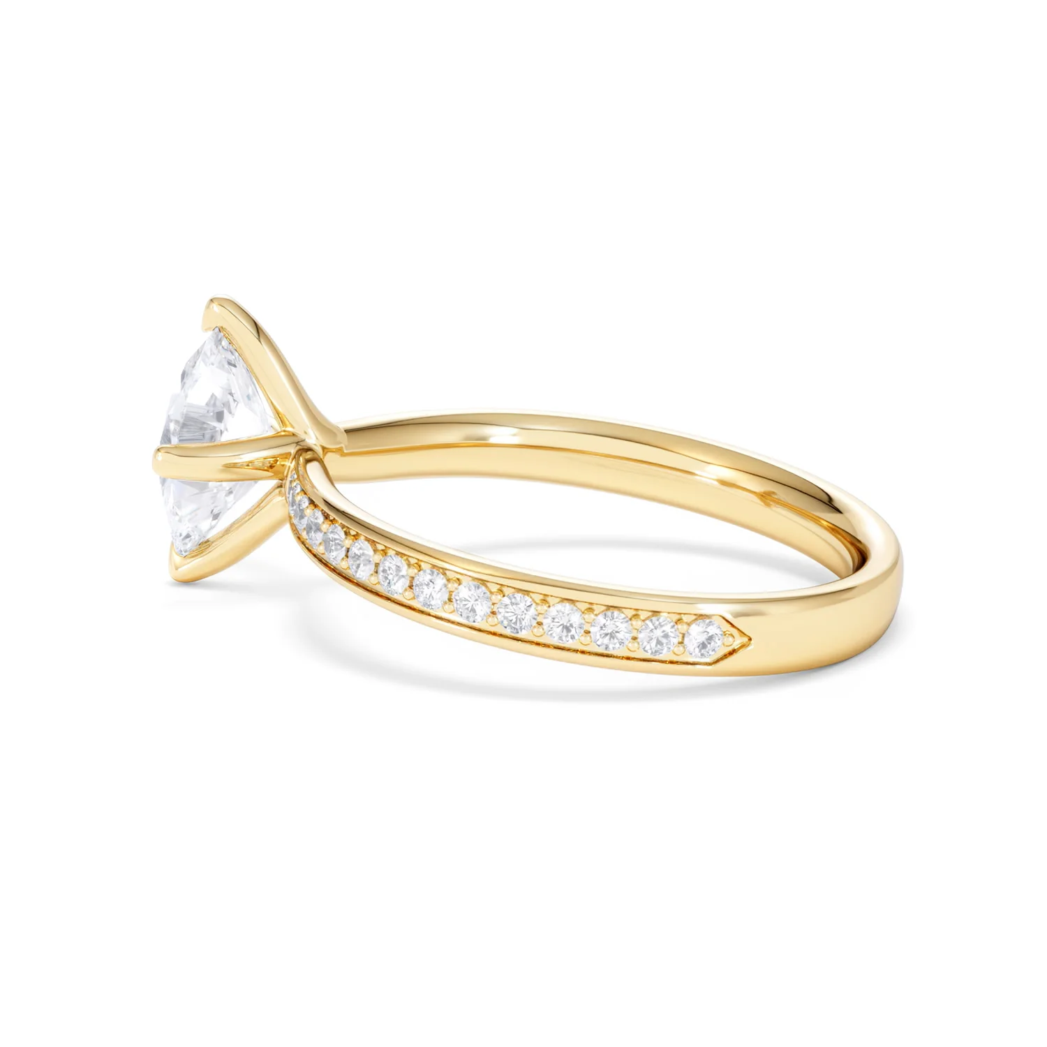 Origin Twist 1.00ct Oval Cut Lab Diamond Solitaire Engagement Ring with Side Stones in 18K Yellow Gold - Image 63