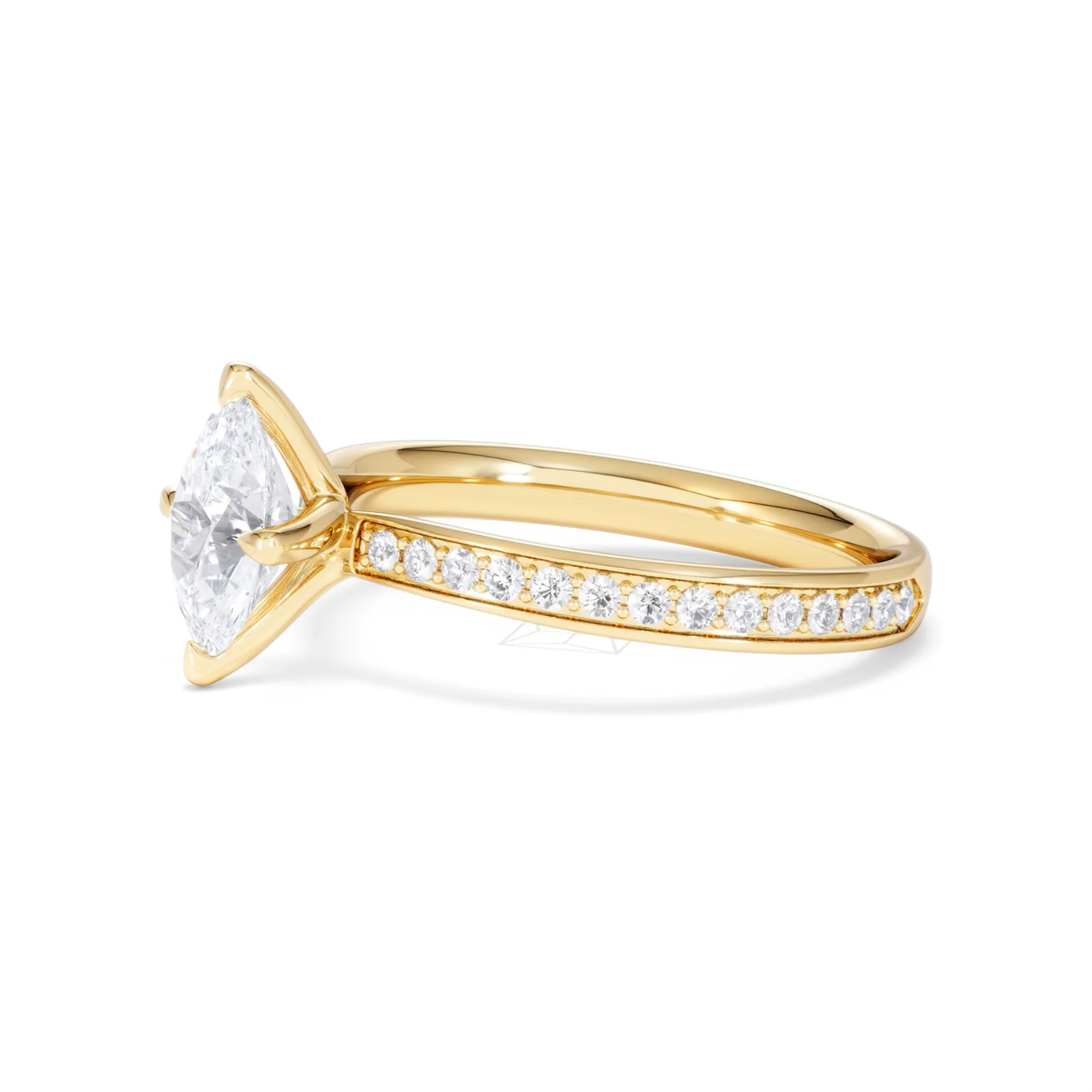 Origin Twist 1.00ct Oval Cut Lab Diamond Solitaire Engagement Ring with Side Stones in 18K Yellow Gold - Image 73