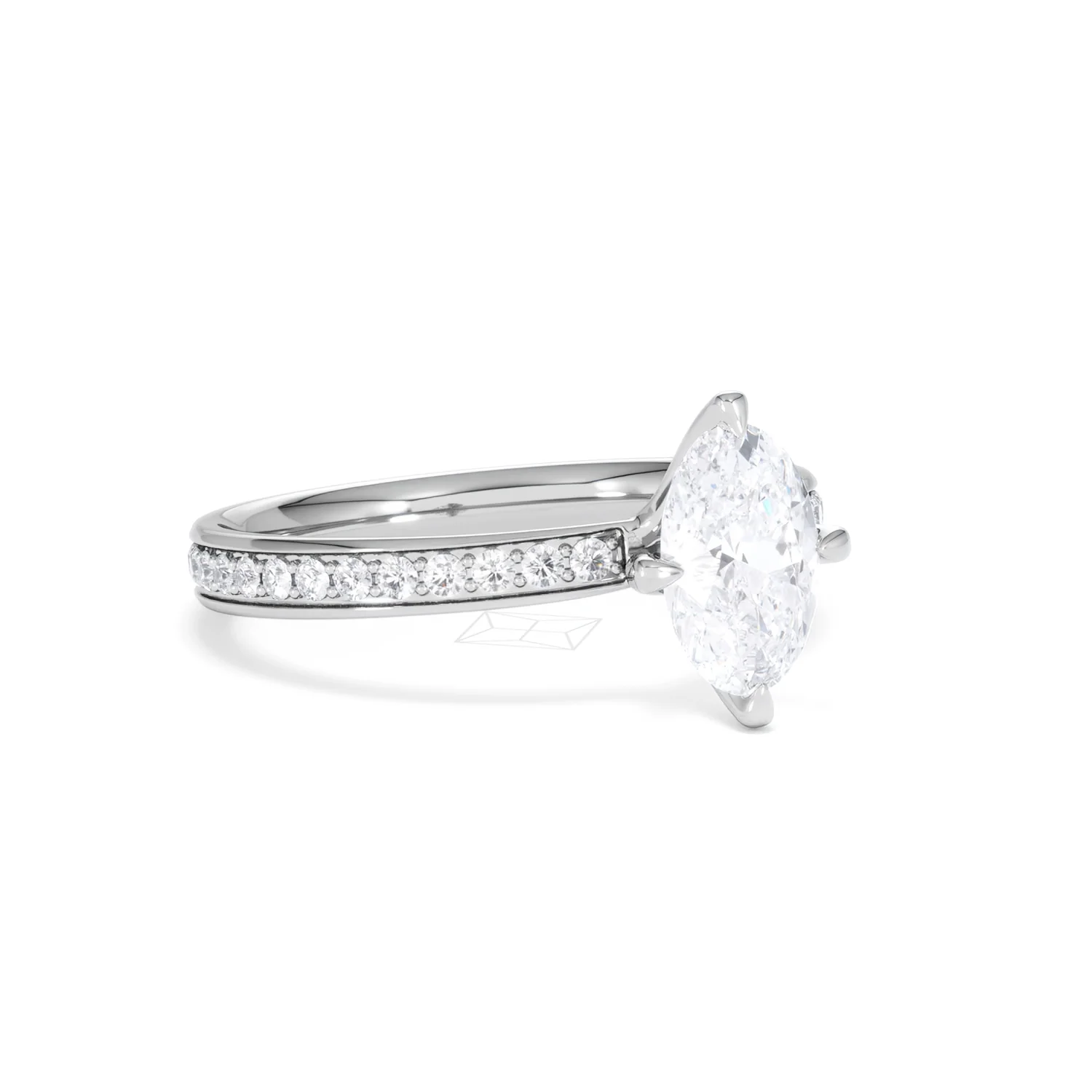 Origin Twist 1.00ct Oval Cut Lab Diamond Solitaire Engagement Ring with Side Stones in Platinum - Image 14