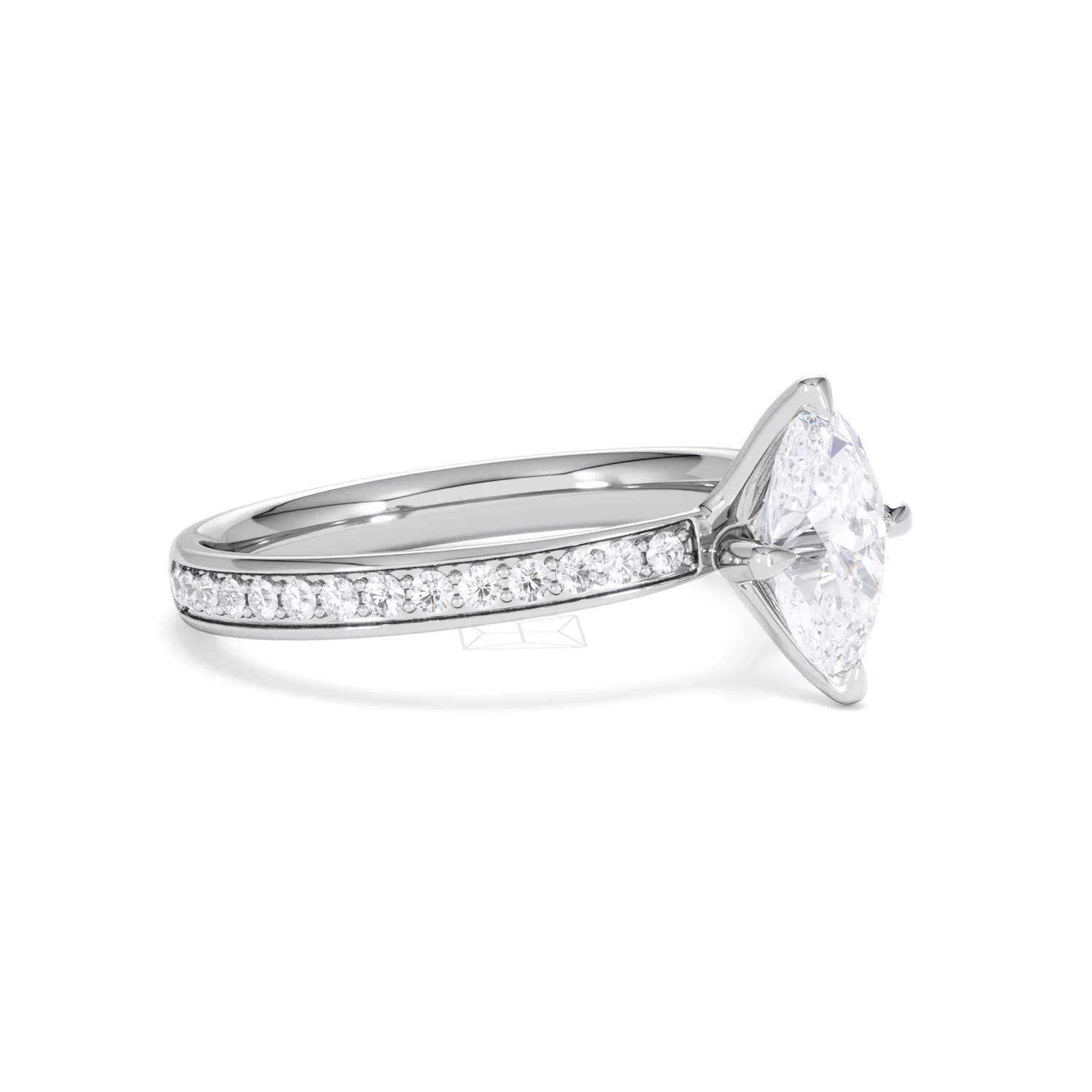 Origin Twist 1.00ct Oval Cut Lab Diamond Solitaire Engagement Ring with Side Stones in Platinum - Image 18