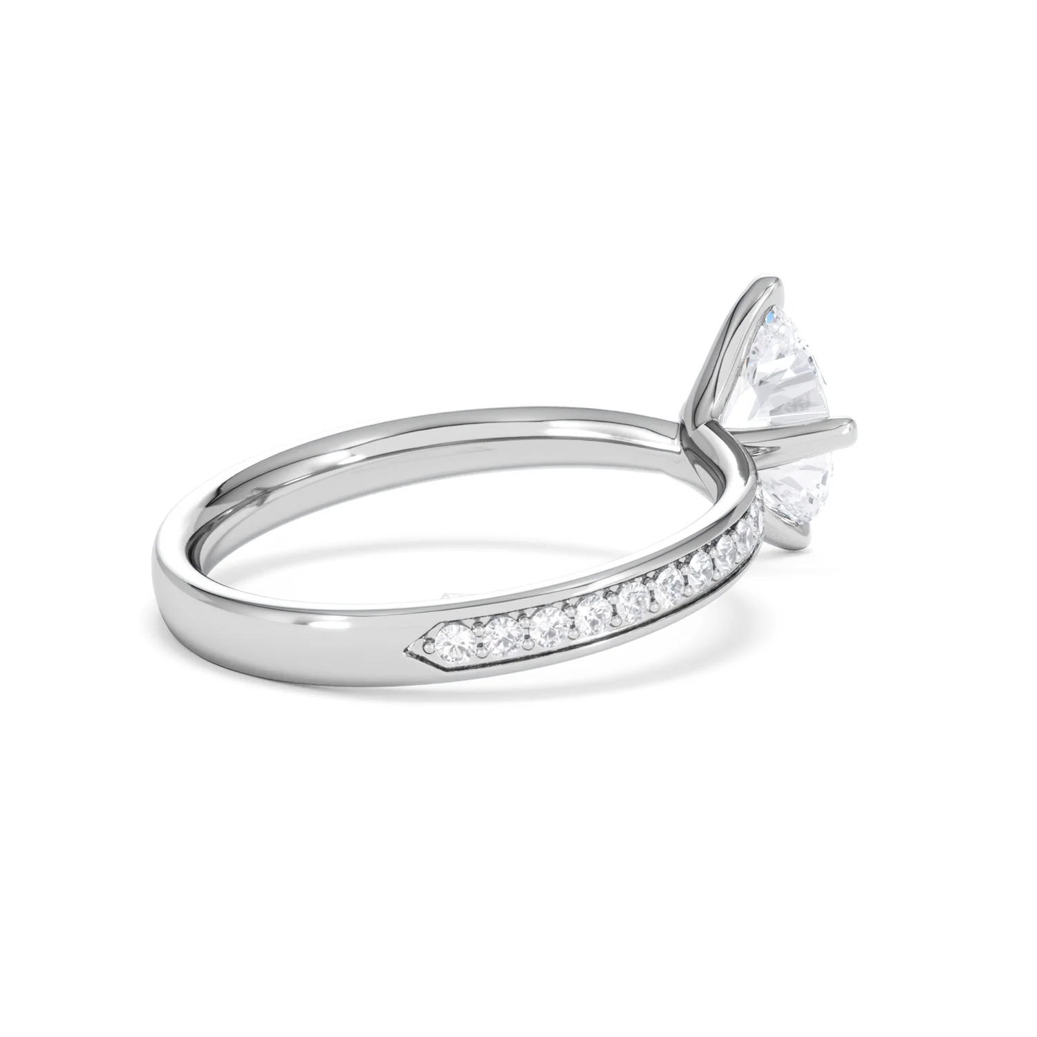 Origin Twist 1.00ct Oval Cut Lab Diamond Solitaire Engagement Ring with Side Stones in Platinum - Image 35