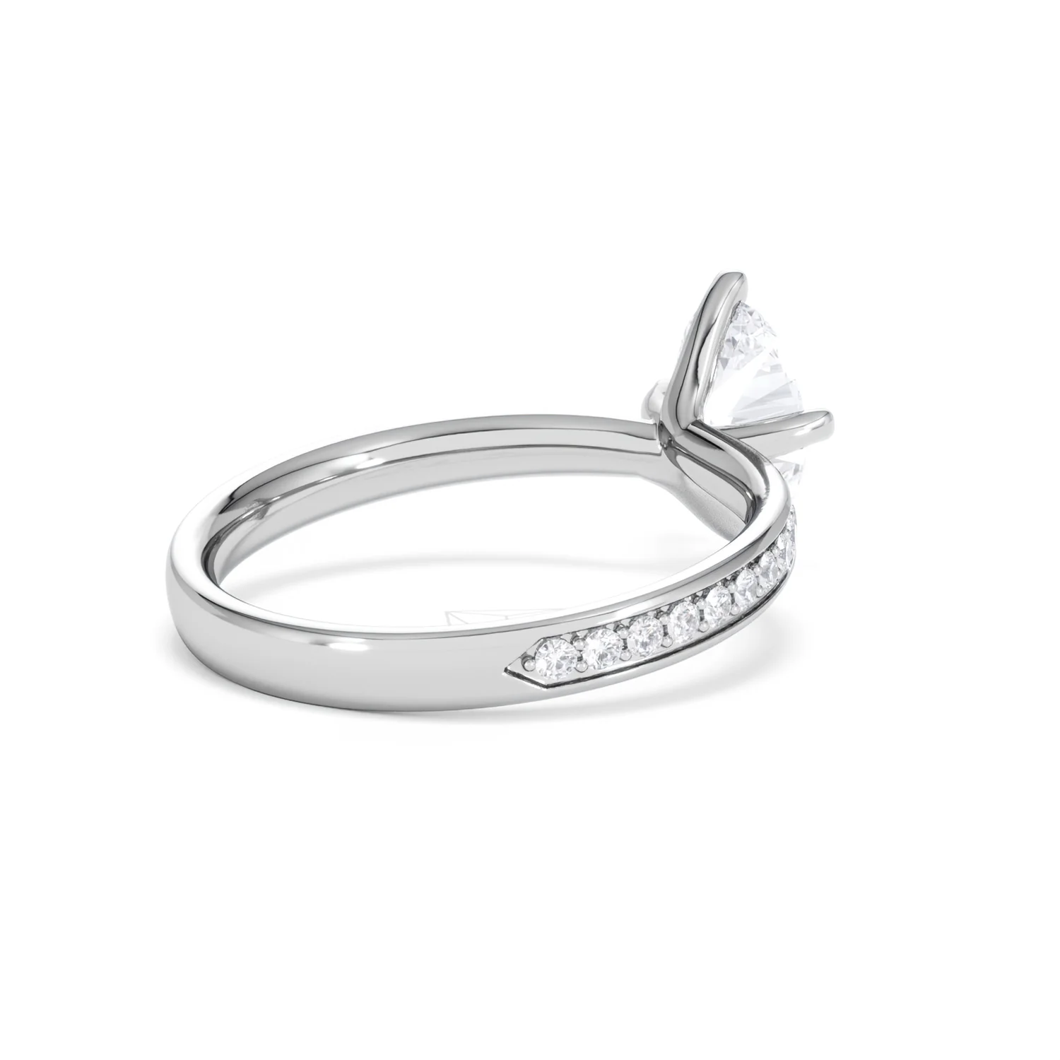 Origin Twist 1.00ct Oval Cut Lab Diamond Solitaire Engagement Ring with Side Stones in Platinum - Image 38