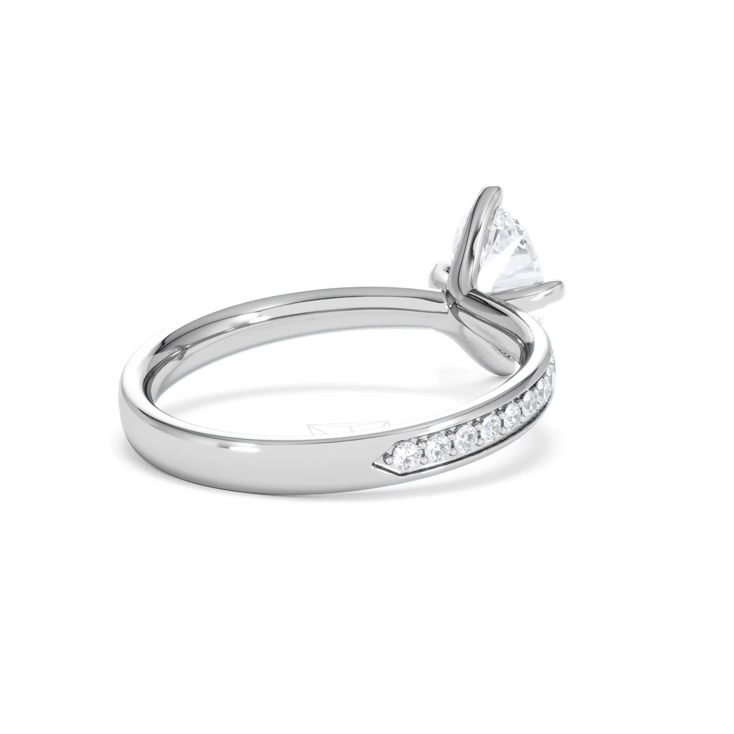 Origin Twist 1.00ct Oval Cut Lab Diamond Solitaire Engagement Ring with Side Stones in Platinum - Image 39