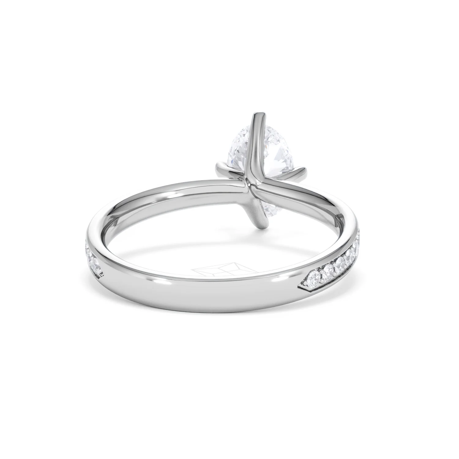Origin Twist 1.00ct Oval Cut Lab Diamond Solitaire Engagement Ring with Side Stones in Platinum - Image 44