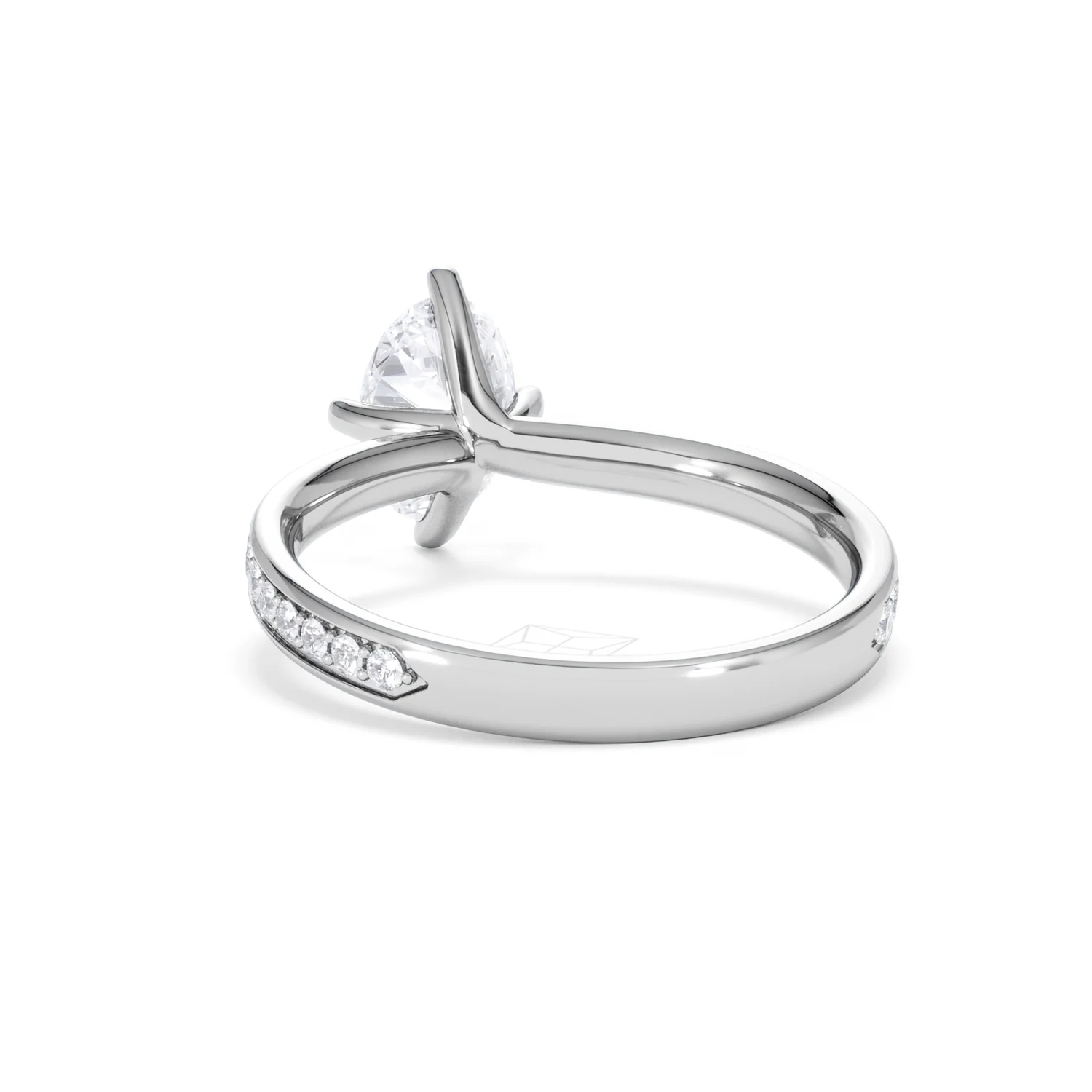 Origin Twist 1.00ct Oval Cut Lab Diamond Solitaire Engagement Ring with Side Stones in Platinum - Image 51
