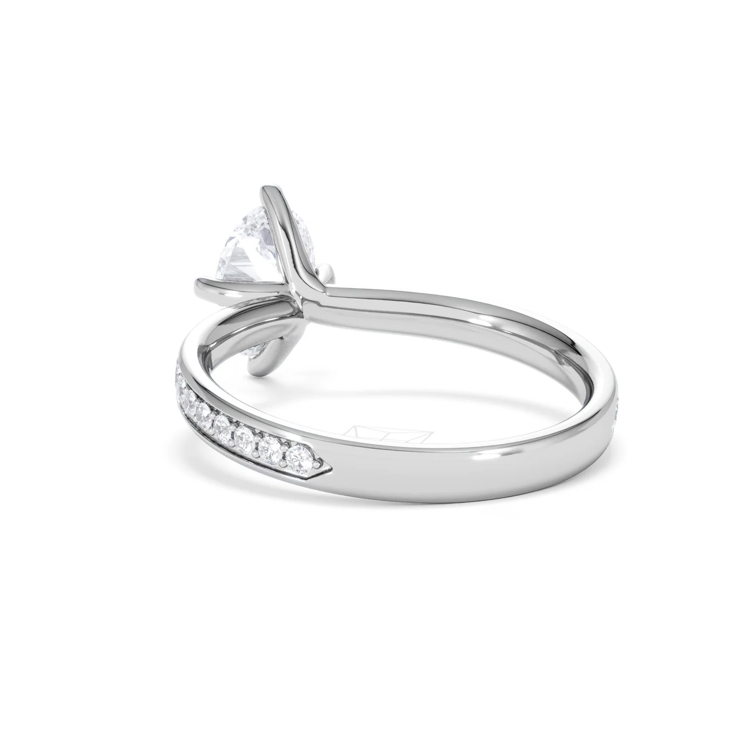 Origin Twist 1.00ct Oval Cut Lab Diamond Solitaire Engagement Ring with Side Stones in Platinum - Image 53