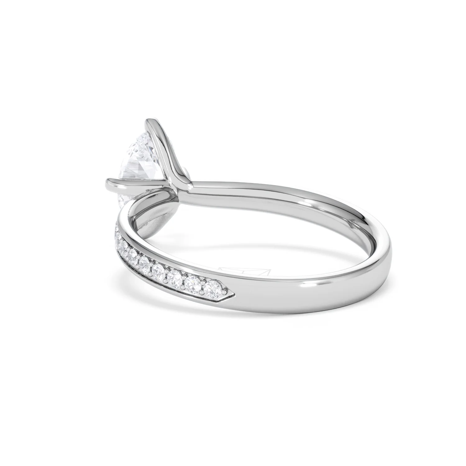 Origin Twist 1.00ct Oval Cut Lab Diamond Solitaire Engagement Ring with Side Stones in Platinum - Image 55