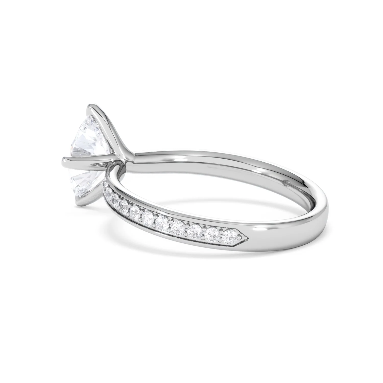 Origin Twist 1.00ct Oval Cut Lab Diamond Solitaire Engagement Ring with Side Stones in Platinum - Image 60