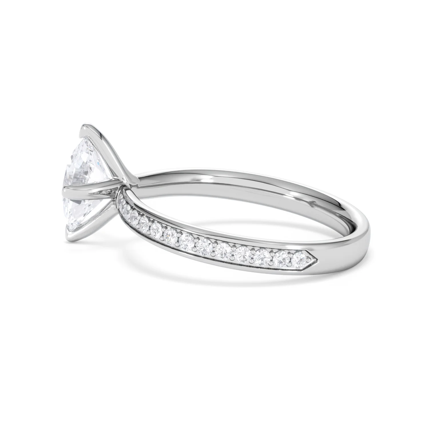 Origin Twist 1.00ct Oval Cut Lab Diamond Solitaire Engagement Ring with Side Stones in Platinum - Image 64