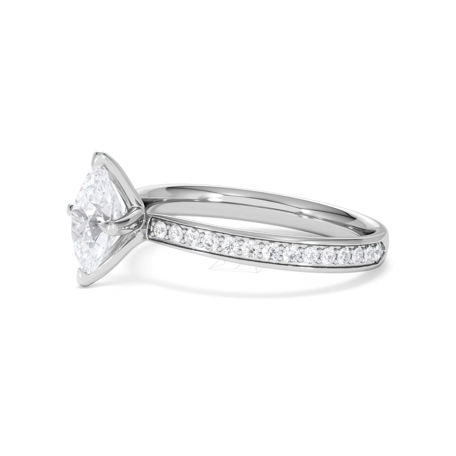Origin Twist 1.00ct Oval Cut Lab Diamond Solitaire Engagement Ring with Side Stones in Platinum - Image 73
