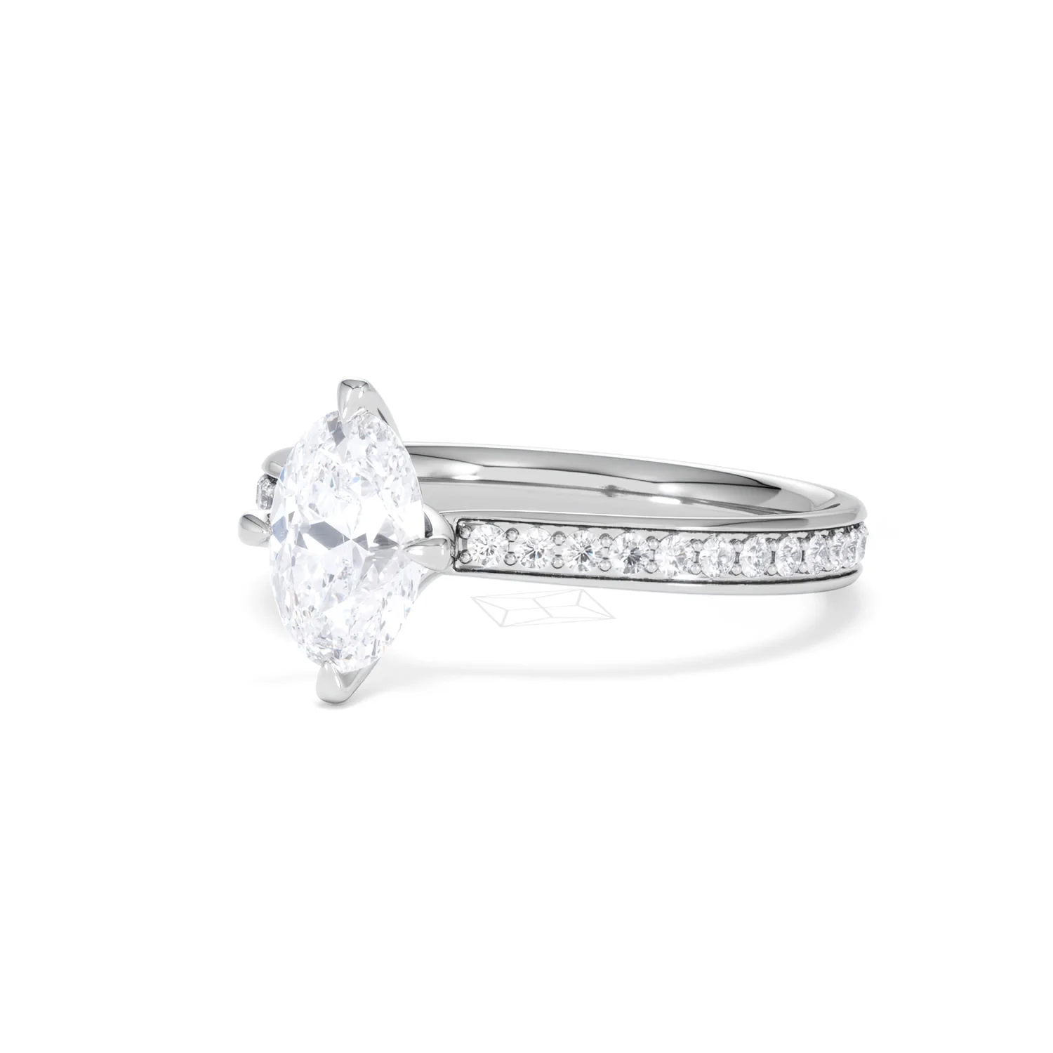 Origin Twist 1.00ct Oval Cut Lab Diamond Solitaire Engagement Ring with Side Stones in Platinum - Image 80