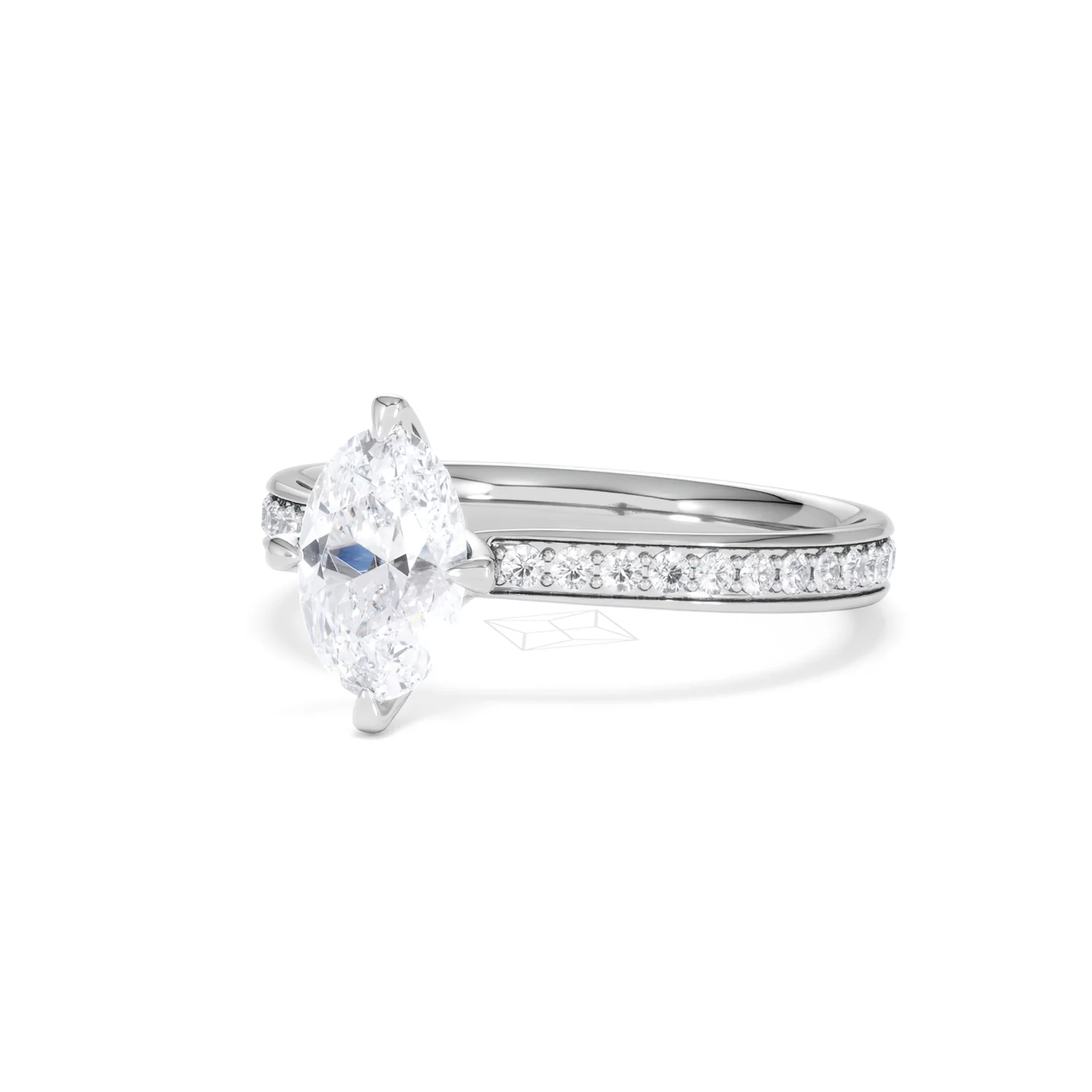 Origin Twist 1.00ct Oval Cut Lab Diamond Solitaire Engagement Ring with Side Stones in Platinum - Image 81