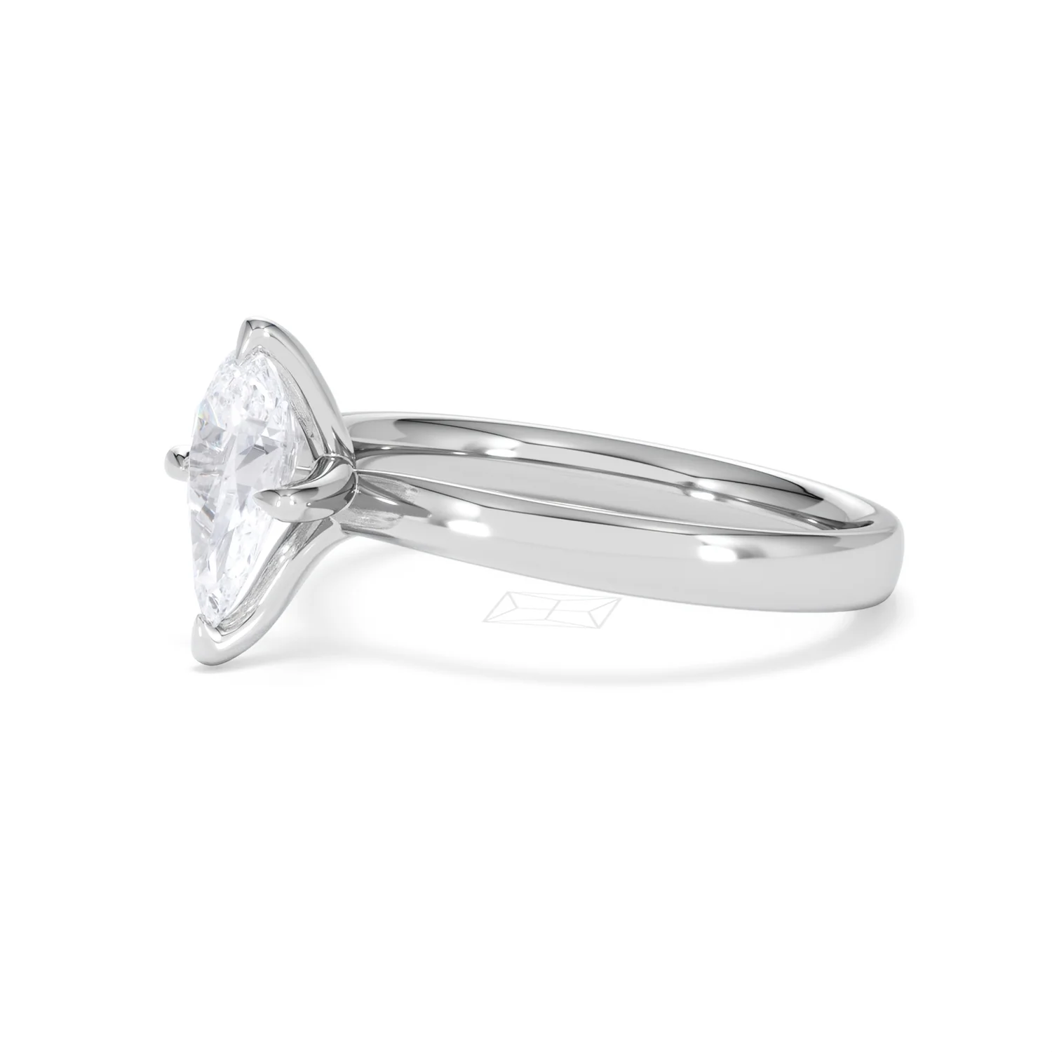 Origin Twist 1.00ct Pear Cut Lab Diamond Solitaire Engagement Ring in 18K White Gold - Image 74