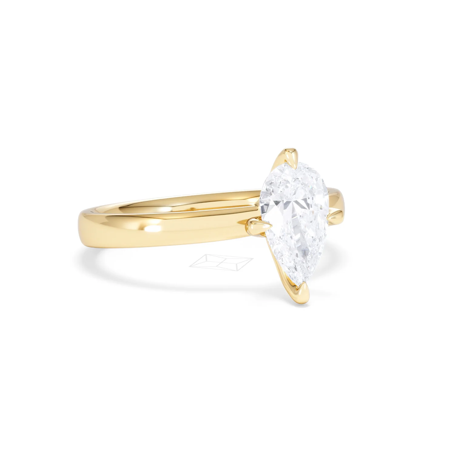 Origin Twist 1.00ct Pear Cut Lab Diamond Solitaire Engagement Ring in 18K Yellow Gold - Image 13