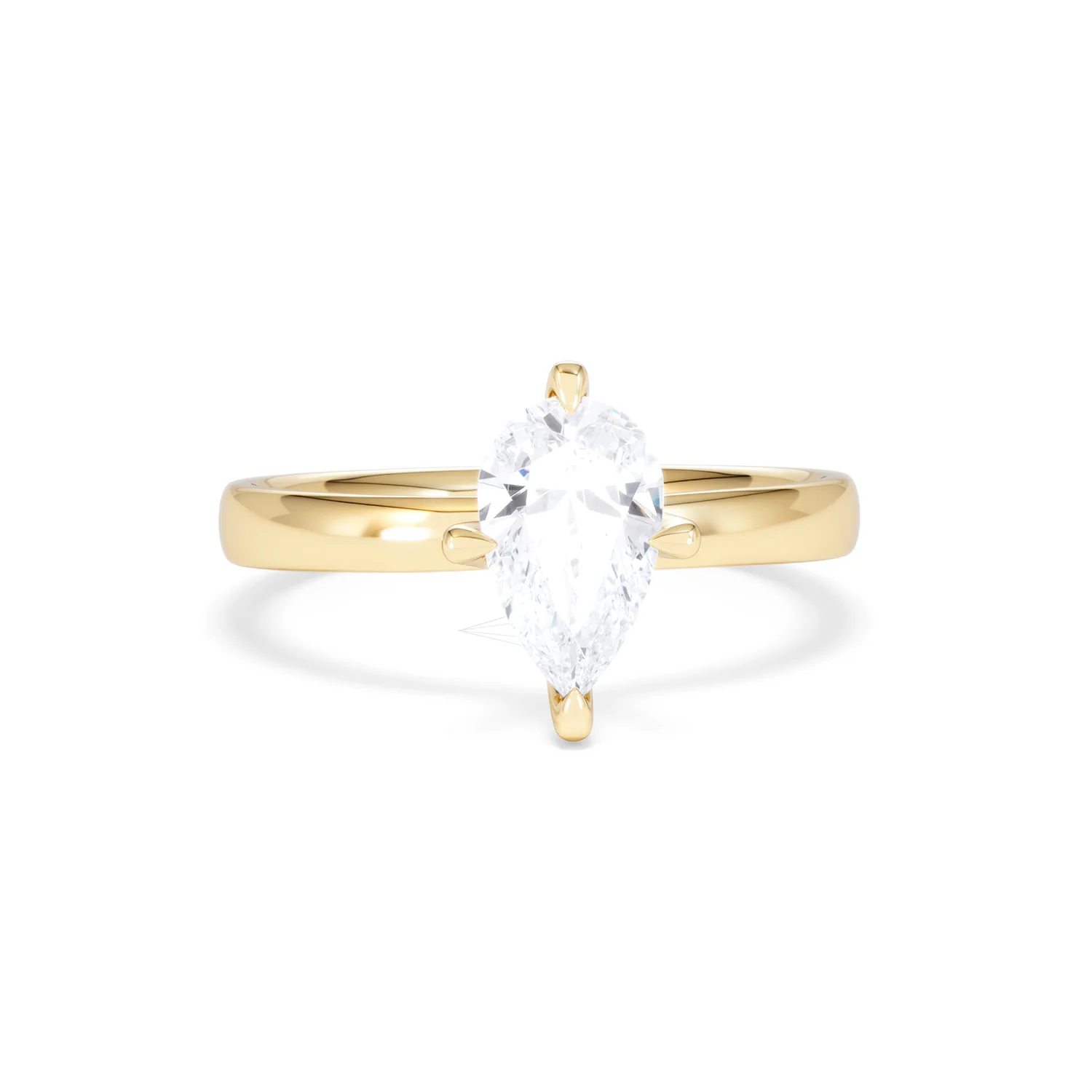 Origin Twist 1.00ct Pear Cut Lab Diamond Solitaire Engagement Ring in 18K Yellow Gold - Image 8