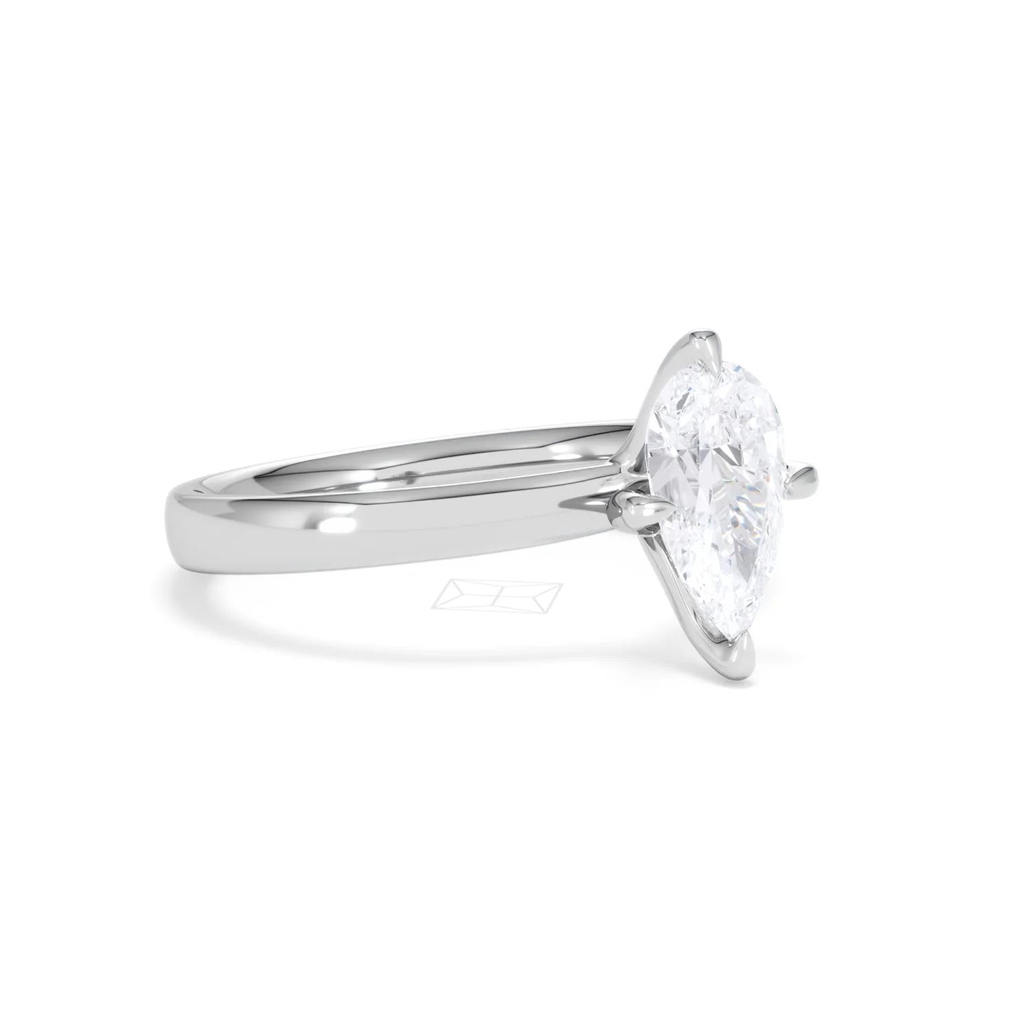Origin Twist 1.00ct Pear Cut Lab Diamond Solitaire Engagement Ring in Platinum - Image 15