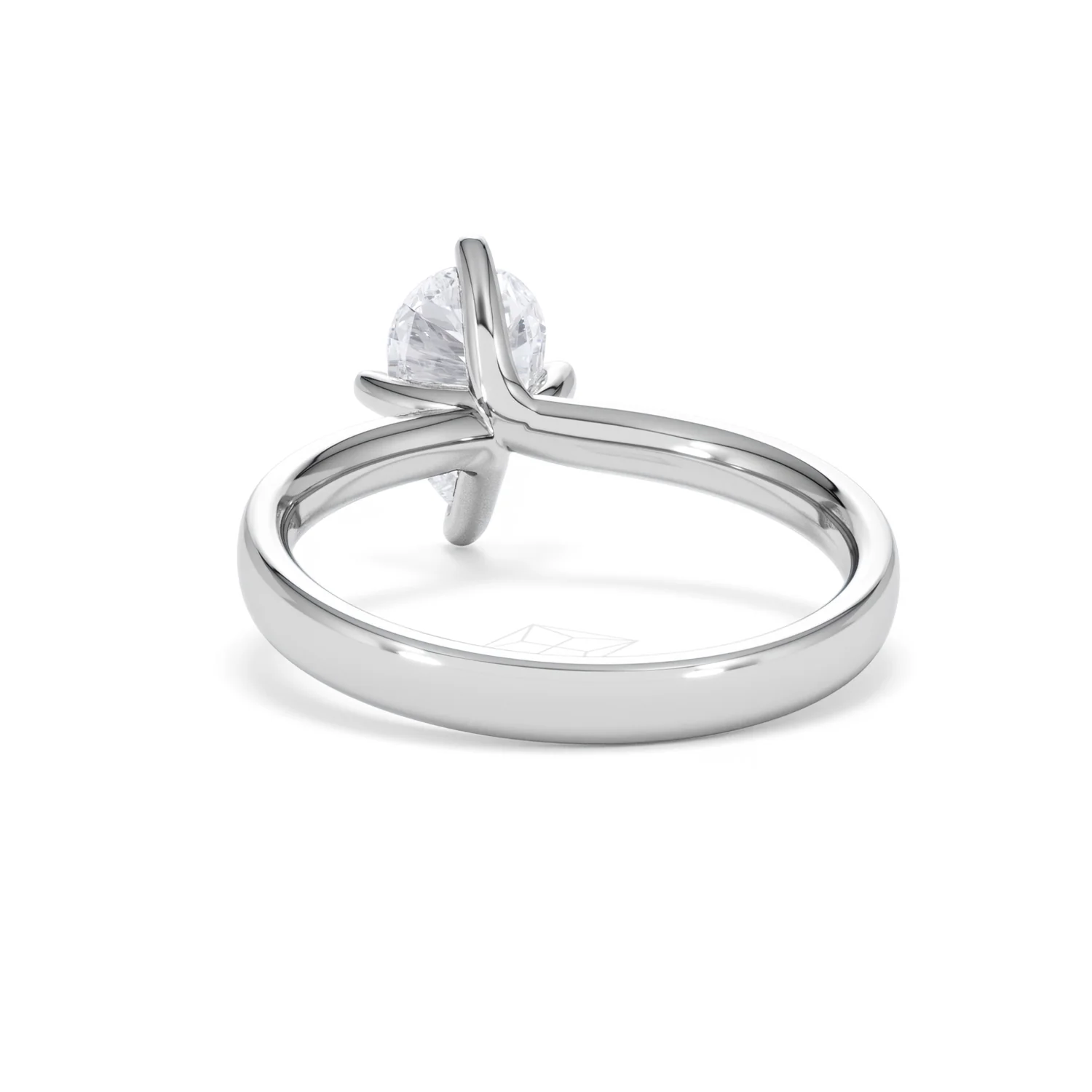 Origin Twist 1.00ct Pear Cut Lab Diamond Solitaire Engagement Ring in Platinum - Image 50
