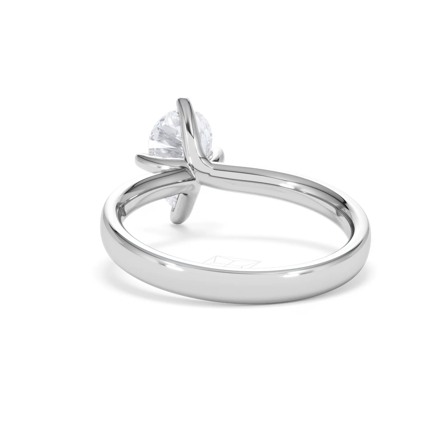 Origin Twist 1.00ct Pear Cut Lab Diamond Solitaire Engagement Ring in Platinum - Image 51