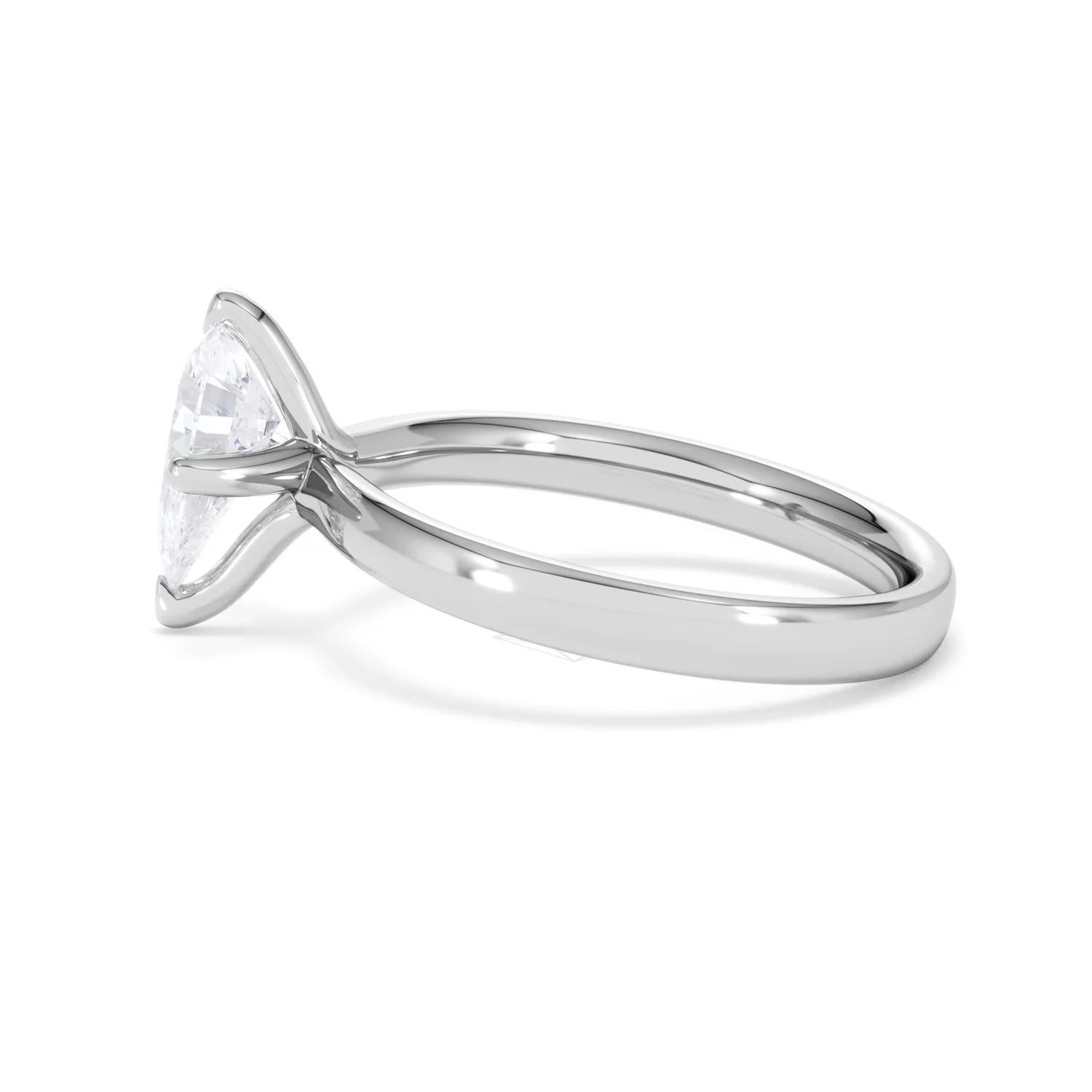 Origin Twist 1.00ct Pear Cut Lab Diamond Solitaire Engagement Ring in Platinum - Image 66