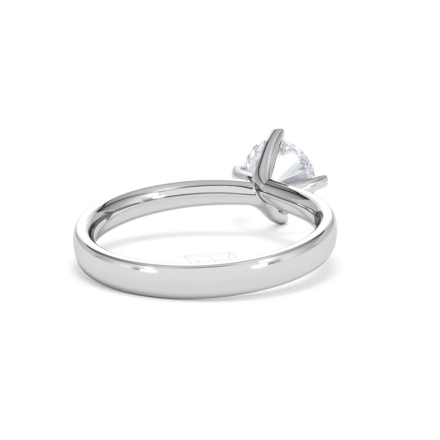 Origin Twist 1.00ct Round Cut Lab Diamond Solitaire Engagement Ring in Platinum - Image 41