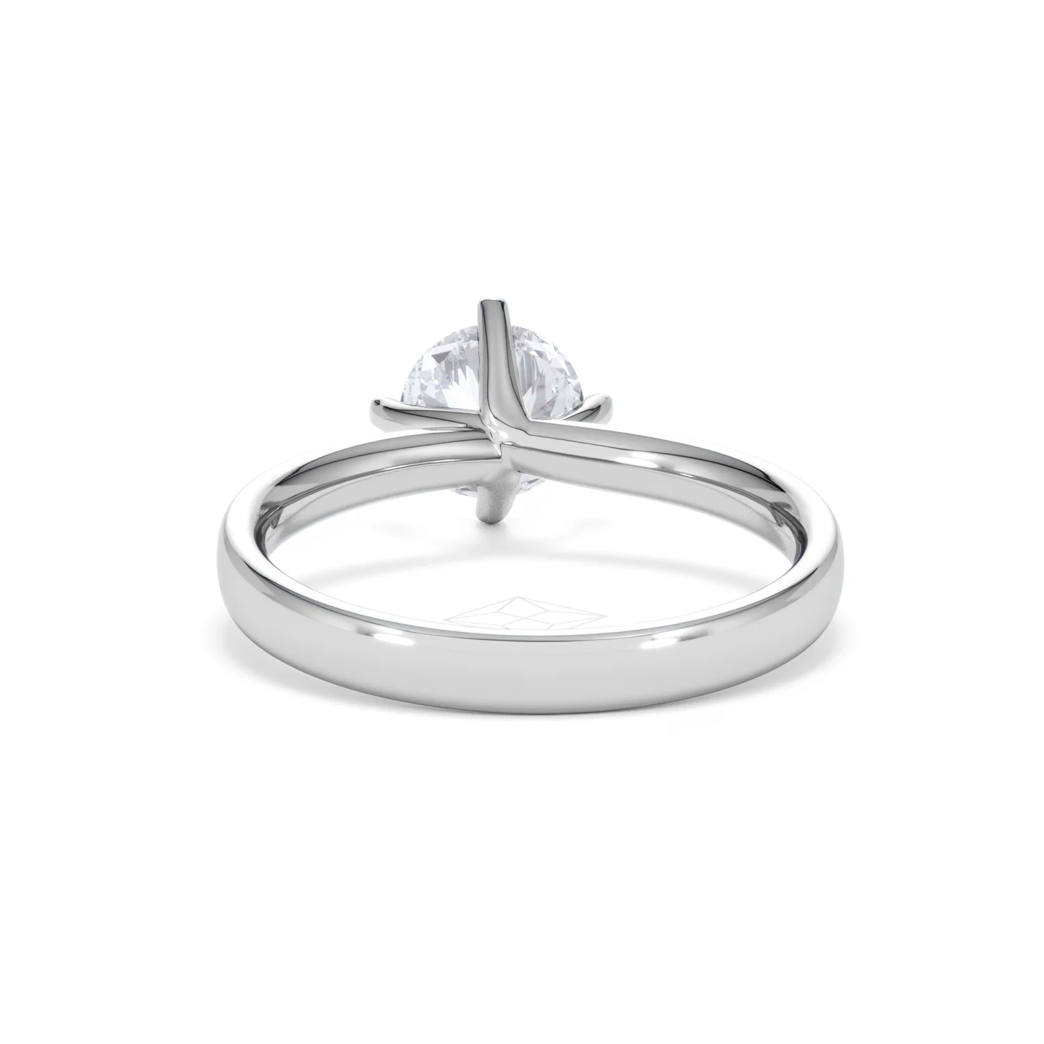 Origin Twist 1.00ct Round Cut Lab Diamond Solitaire Engagement Ring in Platinum - Image 48