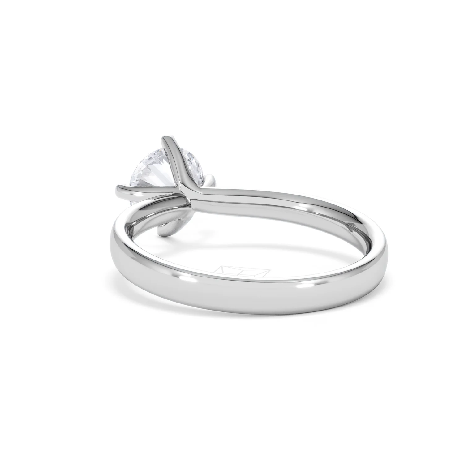 Origin Twist 1.00ct Round Cut Lab Diamond Solitaire Engagement Ring in Platinum - Image 53