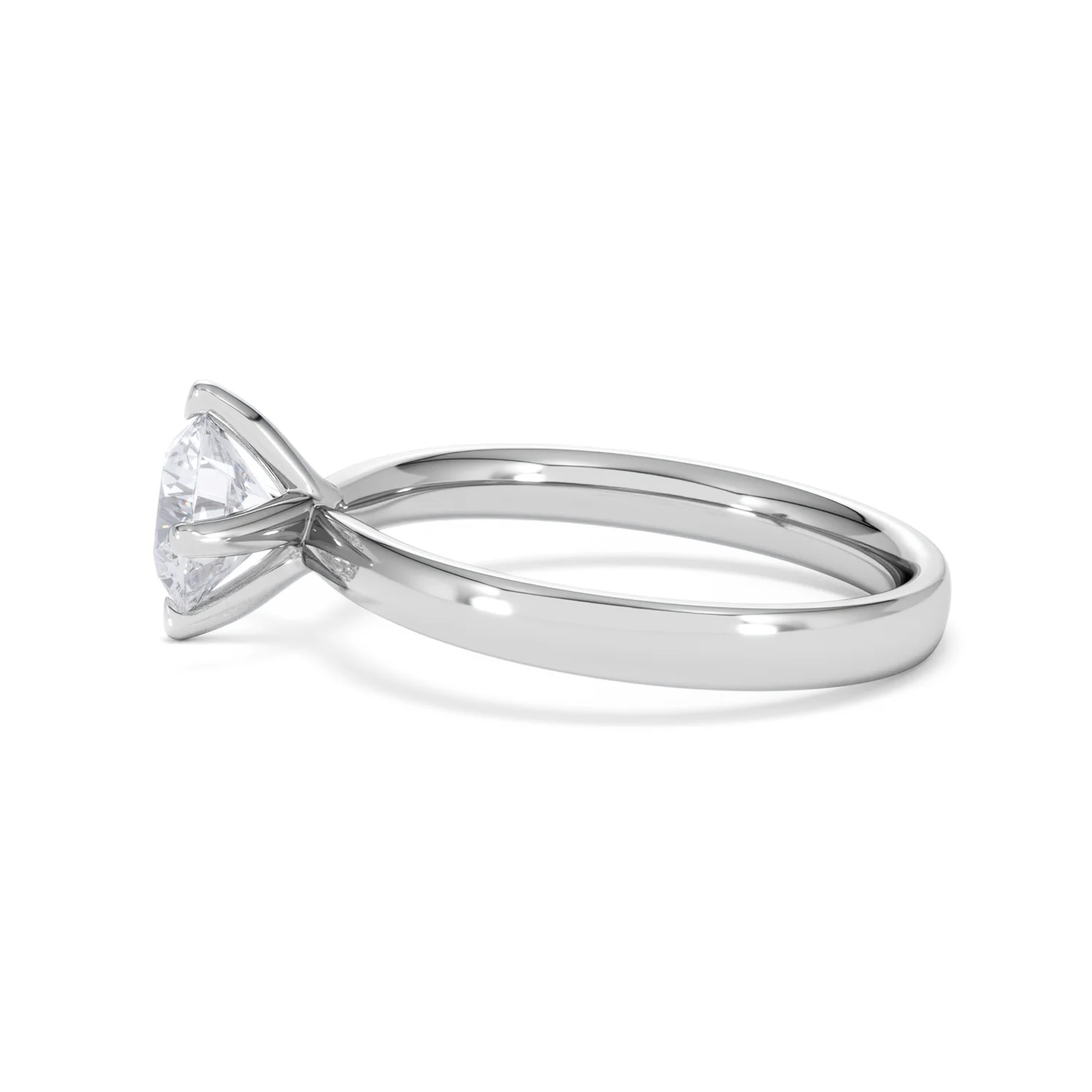 Origin Twist 1.00ct Round Cut Lab Diamond Solitaire Engagement Ring in Platinum - Image 67
