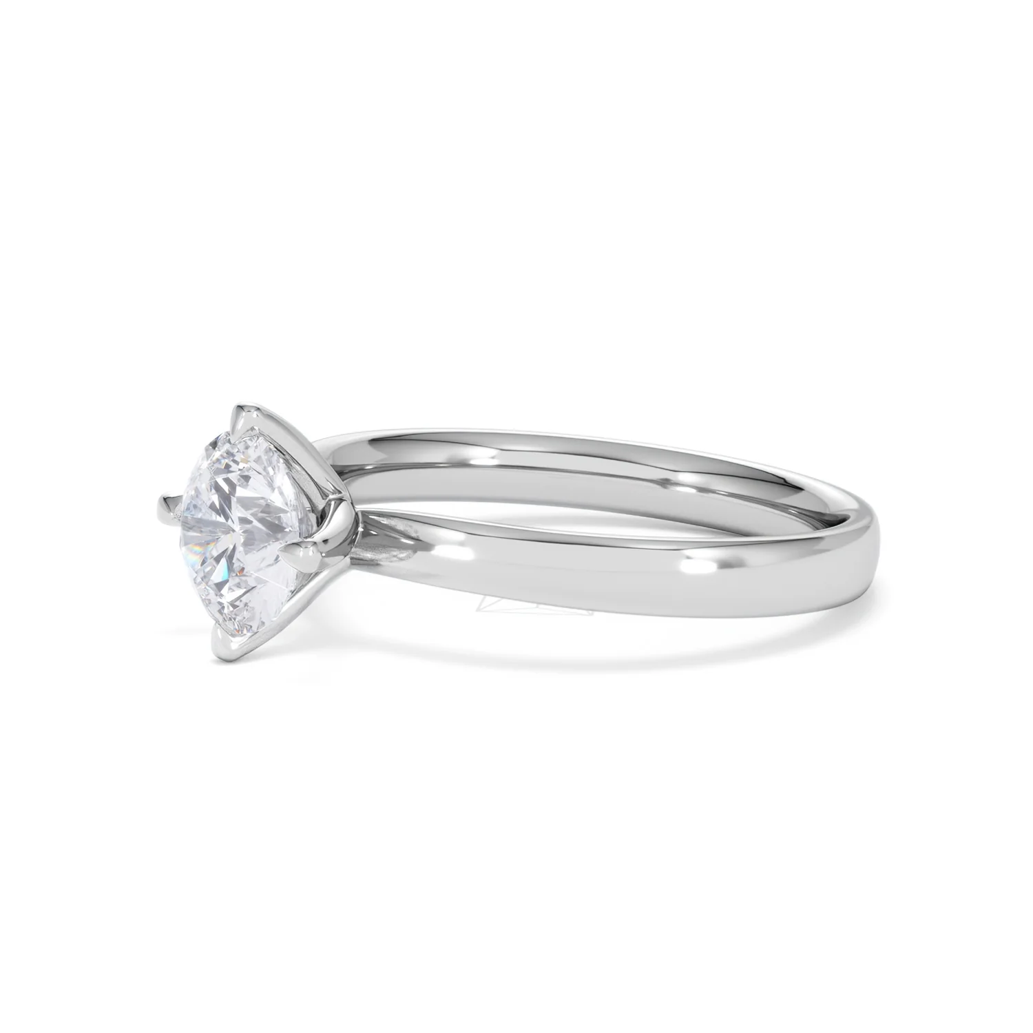 Origin Twist 1.00ct Round Cut Lab Diamond Solitaire Engagement Ring in Platinum - Image 75