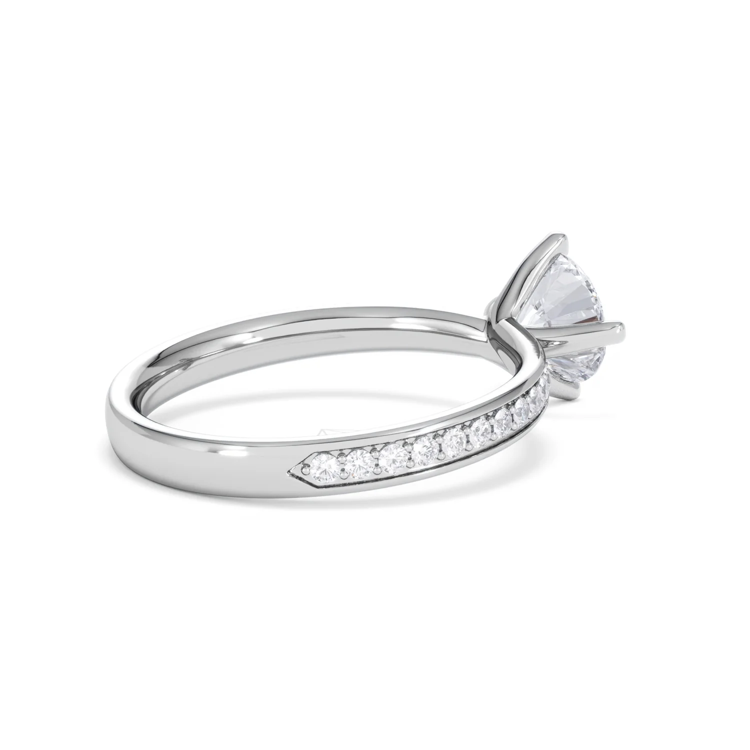 Origin Twist 1.00ct Round Cut Lab Diamond Solitaire Engagement Ring with Side Stones in Platinum - Image 35