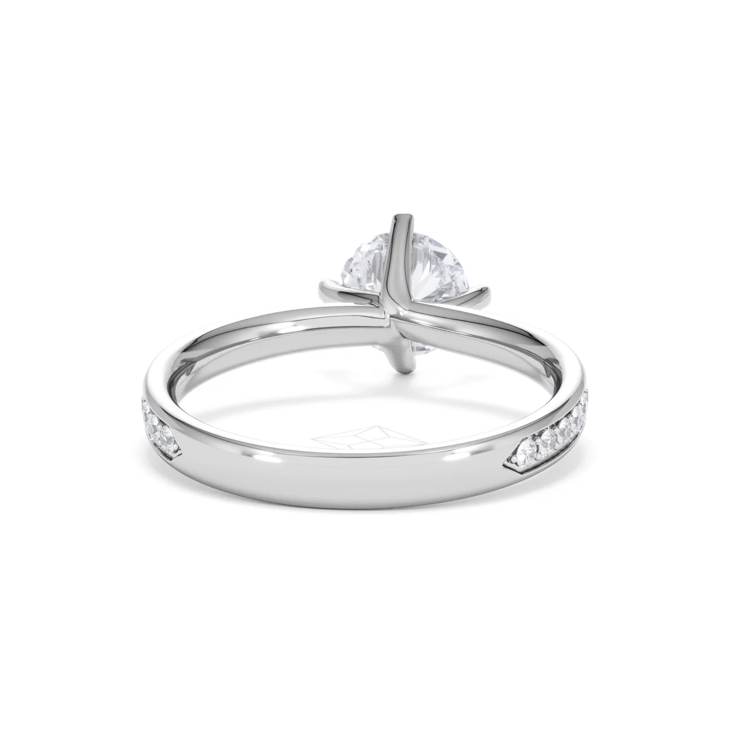 Origin Twist 1.00ct Round Cut Lab Diamond Solitaire Engagement Ring with Side Stones in Platinum - Image 45