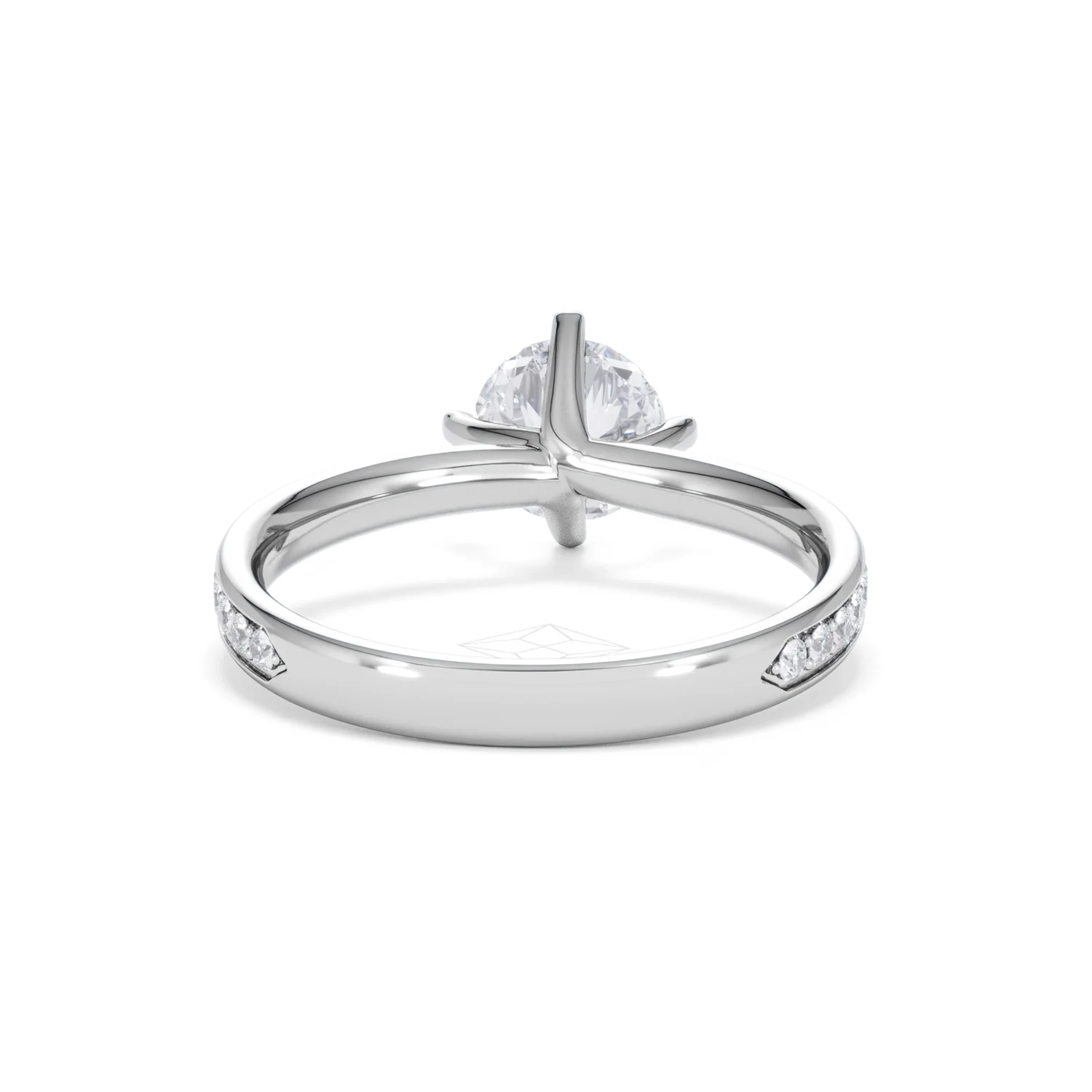 Origin Twist 1.00ct Round Cut Lab Diamond Solitaire Engagement Ring with Side Stones in Platinum - Image 46
