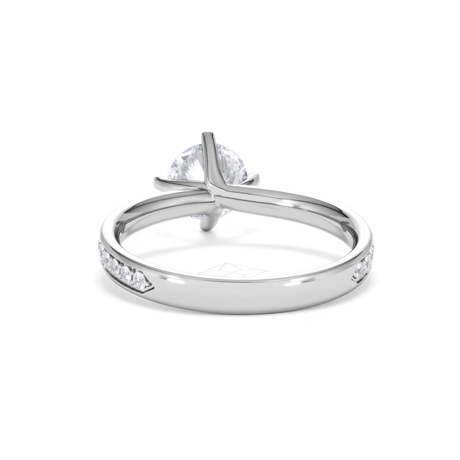 Origin Twist 1.00ct Round Cut Lab Diamond Solitaire Engagement Ring with Side Stones in Platinum - Image 49
