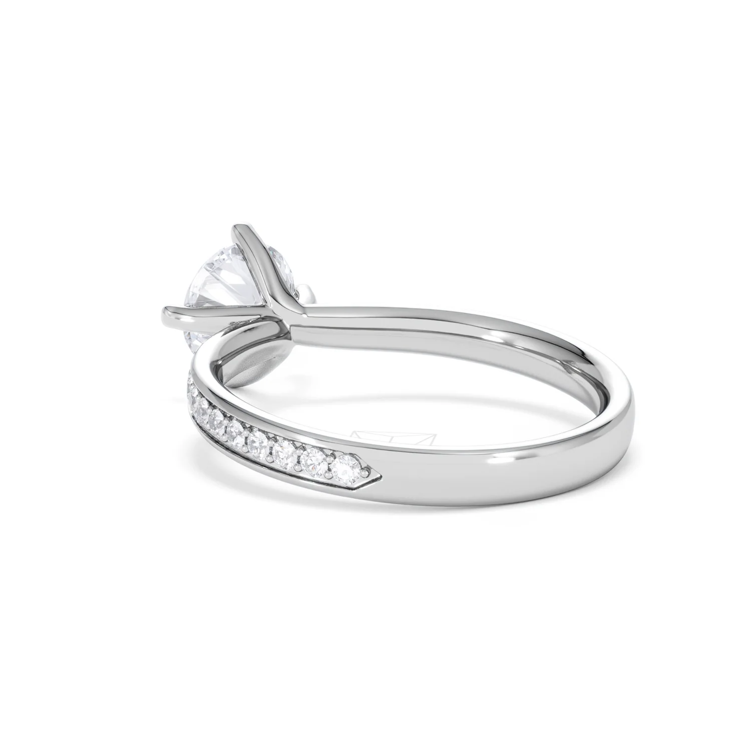Origin Twist 1.00ct Round Cut Lab Diamond Solitaire Engagement Ring with Side Stones in Platinum - Image 55
