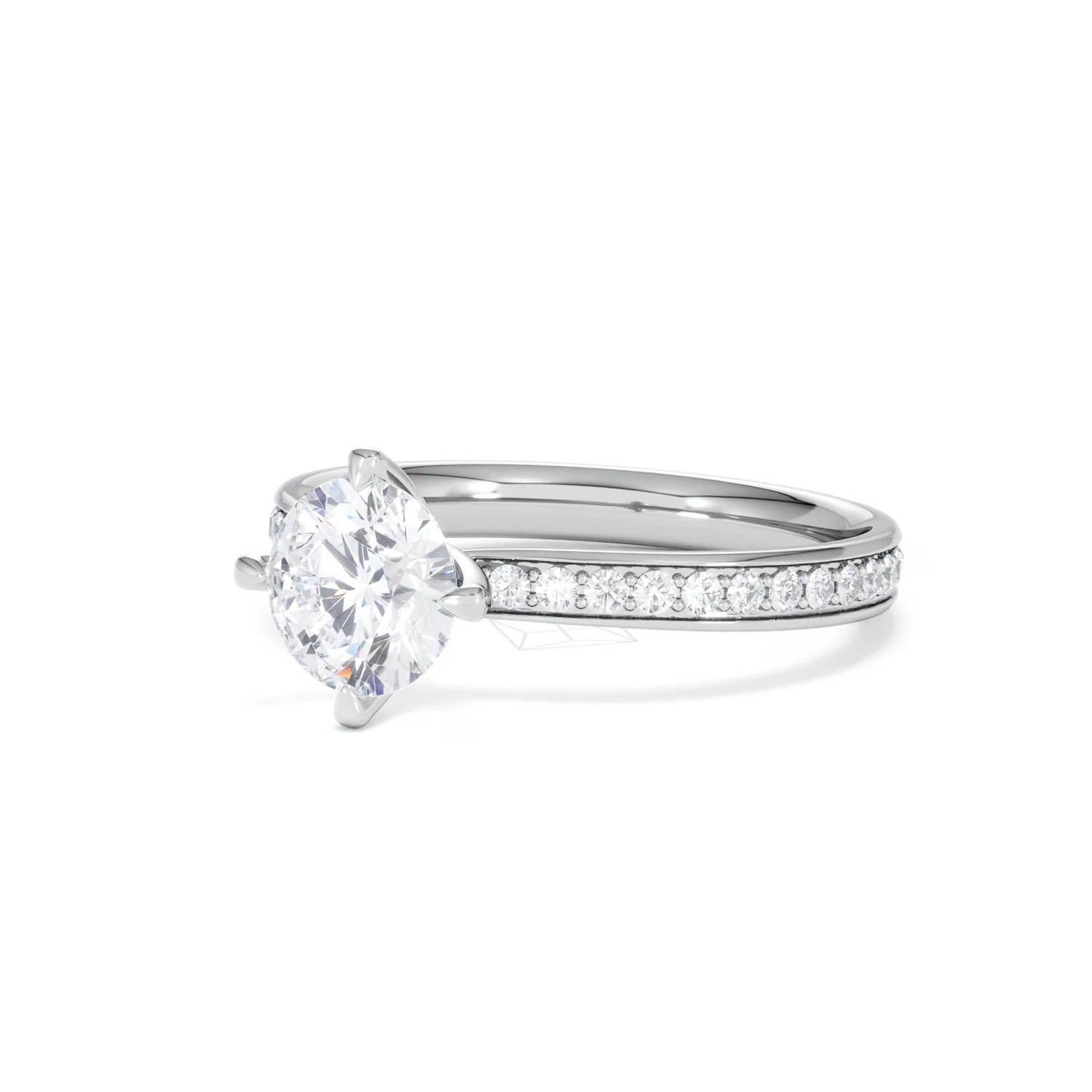 Origin Twist 1.00ct Round Cut Lab Diamond Solitaire Engagement Ring with Side Stones in Platinum - Image 80
