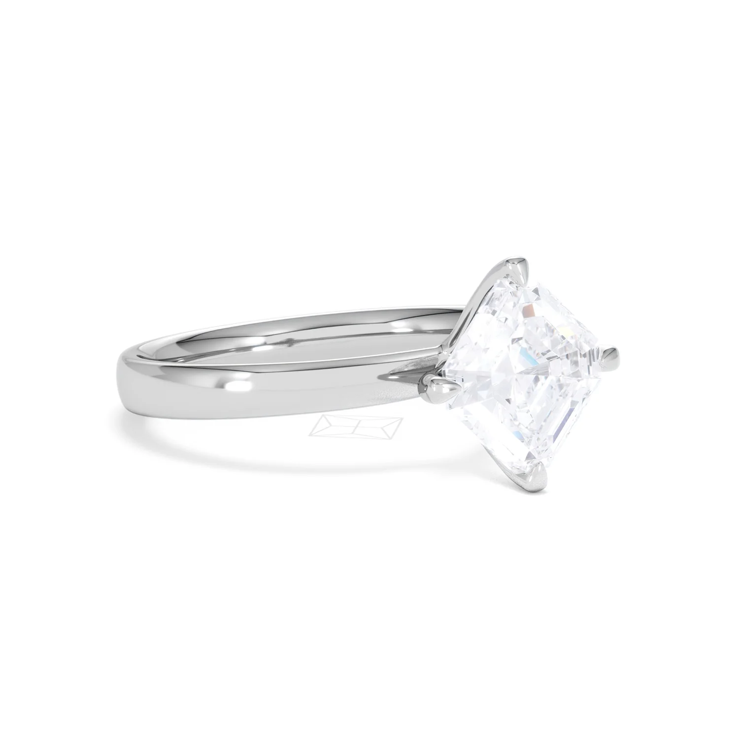 Origin Twist 2.00ct Asscher Cut Lab Diamond Solitaire Engagement Ring in 18K White Gold - Image 15
