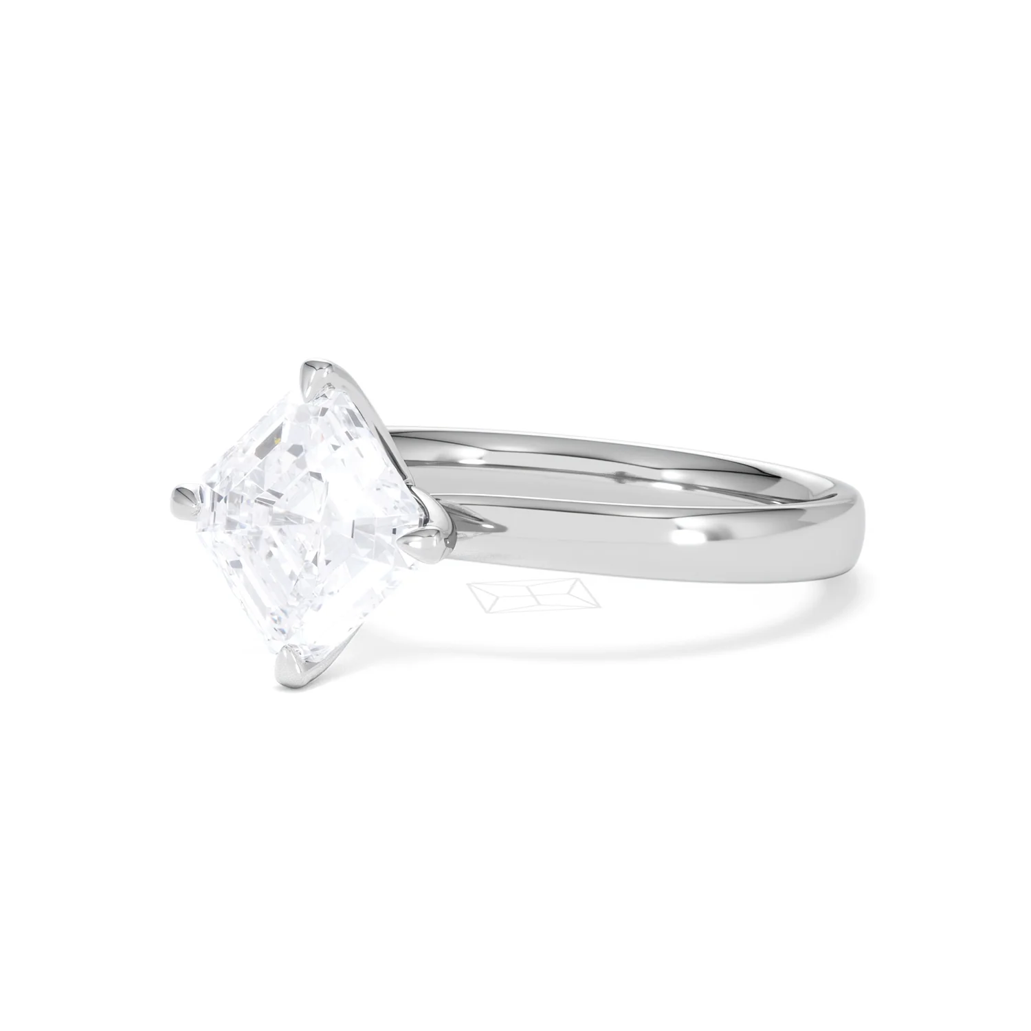 Origin Twist 2.00ct Asscher Cut Lab Diamond Solitaire Engagement Ring in 18K White Gold - Image 79