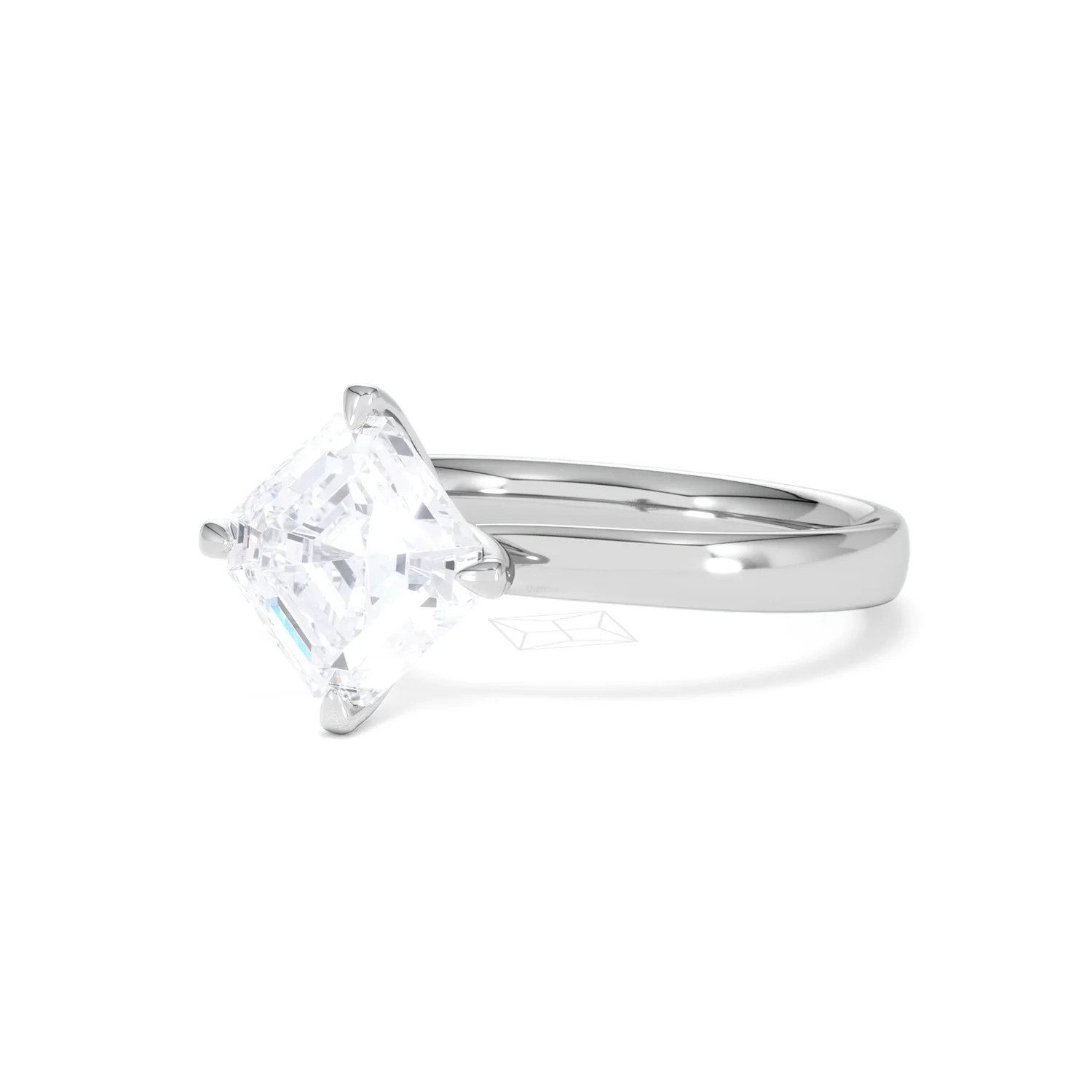 Origin Twist 2.00ct Asscher Cut Lab Diamond Solitaire Engagement Ring in 18K White Gold - Image 80